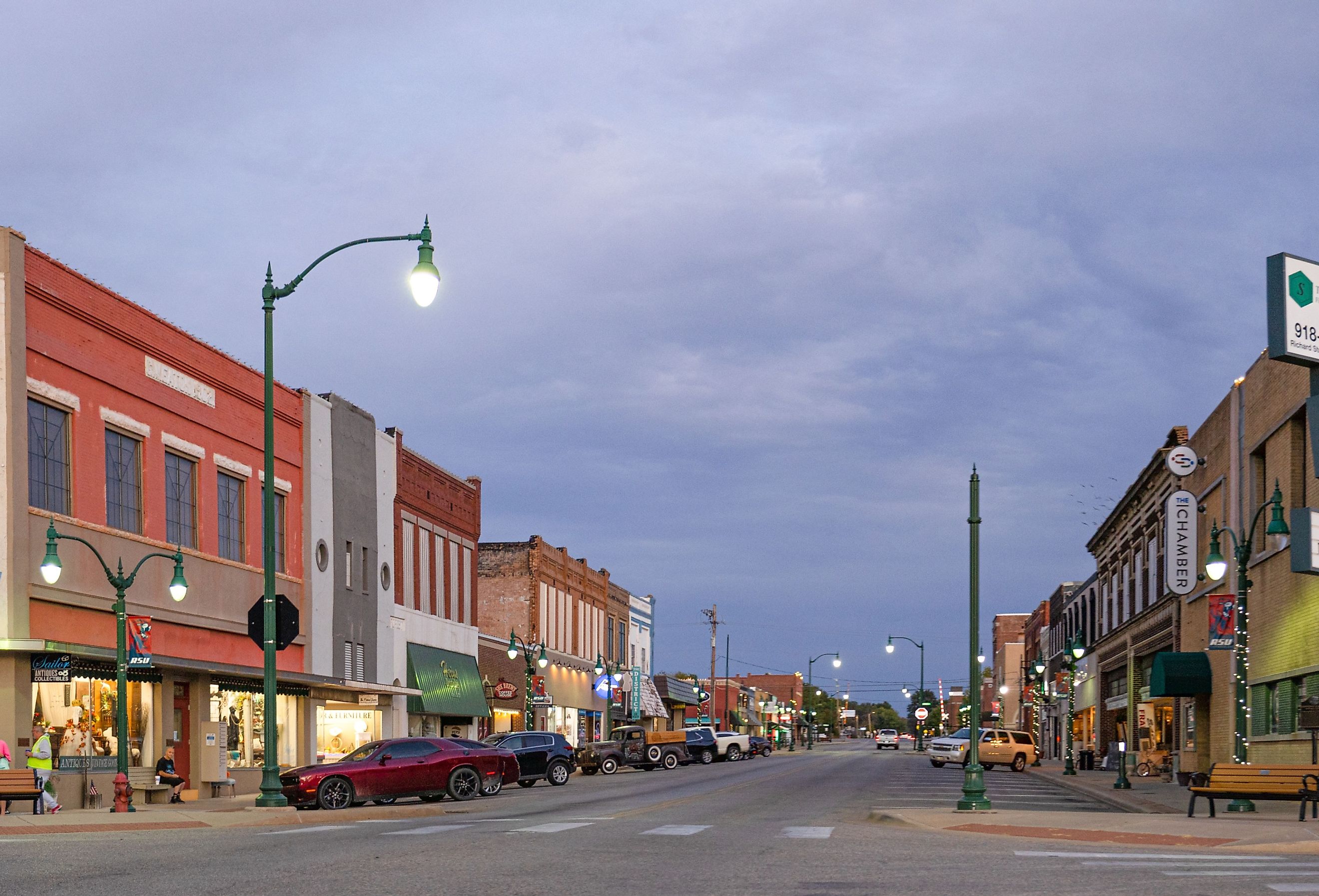 The old business district on Will Rogers Boulevard in Claremore, Oklahoma. Image credit Roberto Galan via Shutterstock.