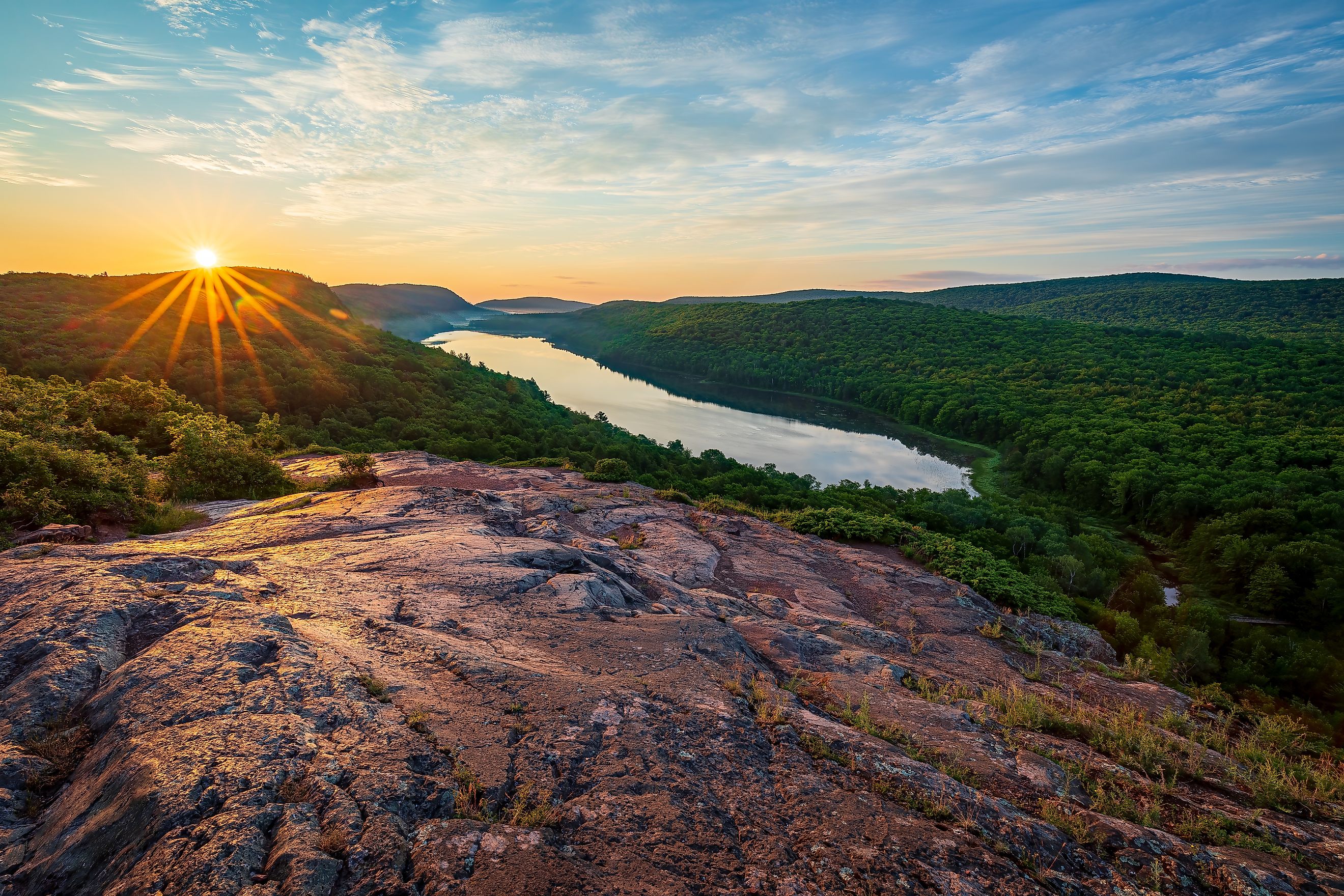 The dense wilderness of the Porcupine Mountains Wilderness State Park in Michigan.