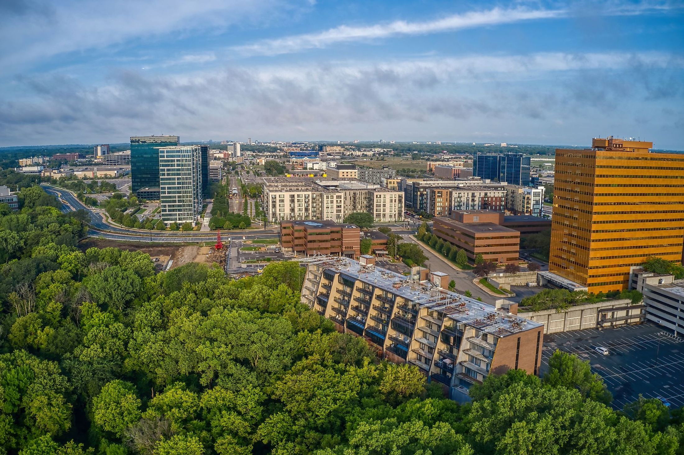 Aerial view of Bloomington, Minnesota.