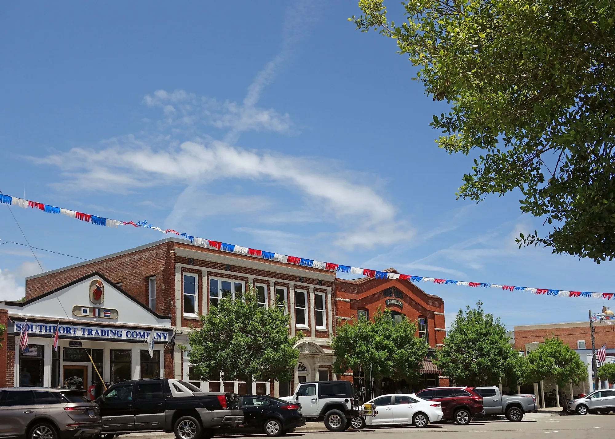 Southport, North Carolina: Storefronts in downtown Southport, with a mix of unique retail shops and restaurants
