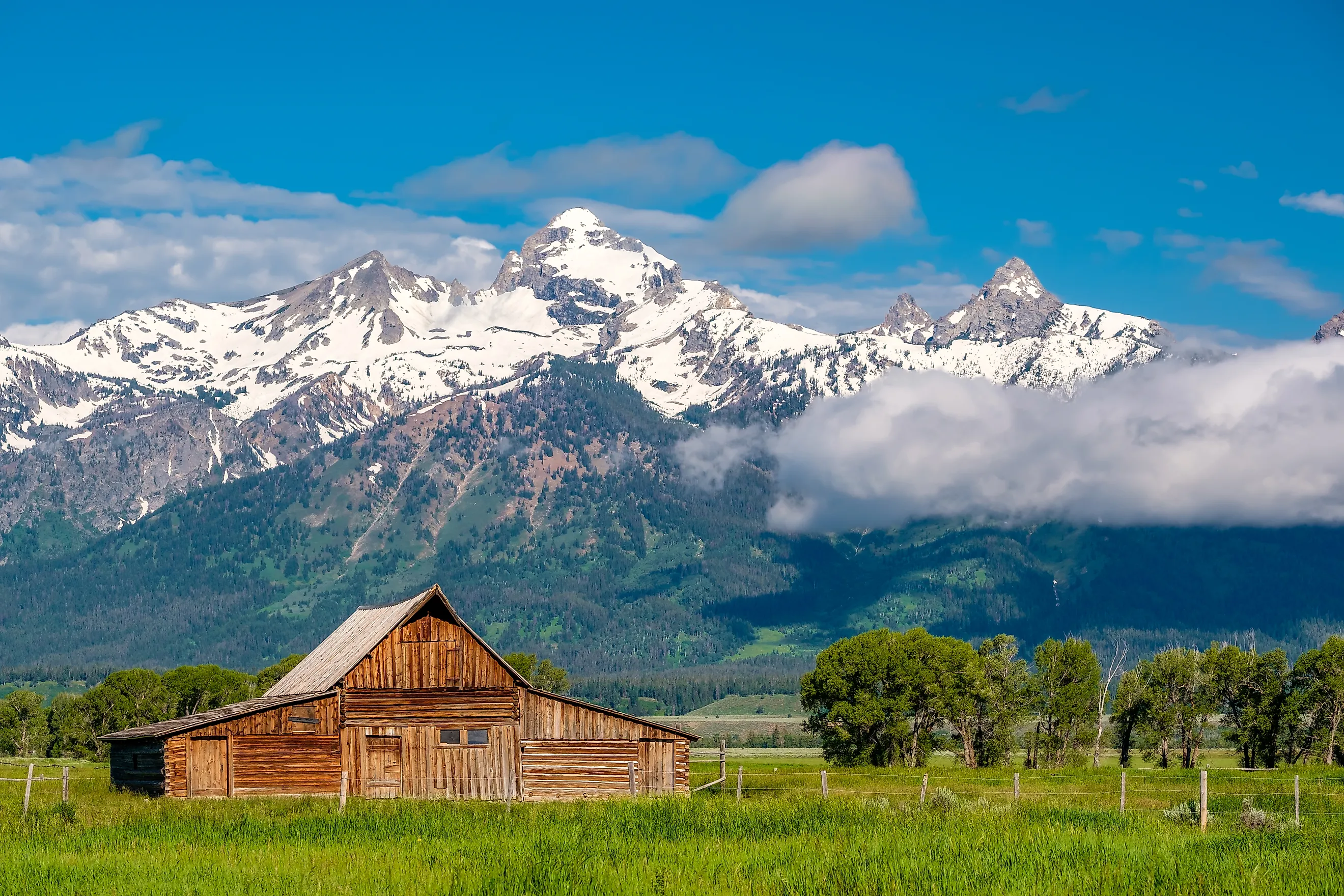 Old mormon barn in the Grand Teton National Park, Wyoming.