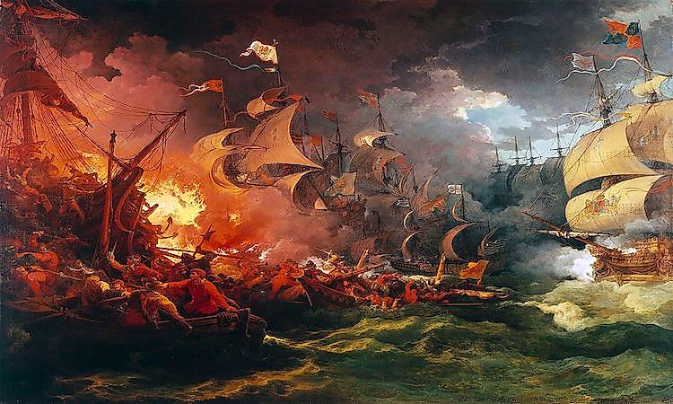 The Spanish Armada: Catholic Spain's failed attempt to overthrow Elizabeth of the House of Tudor and take control of England.