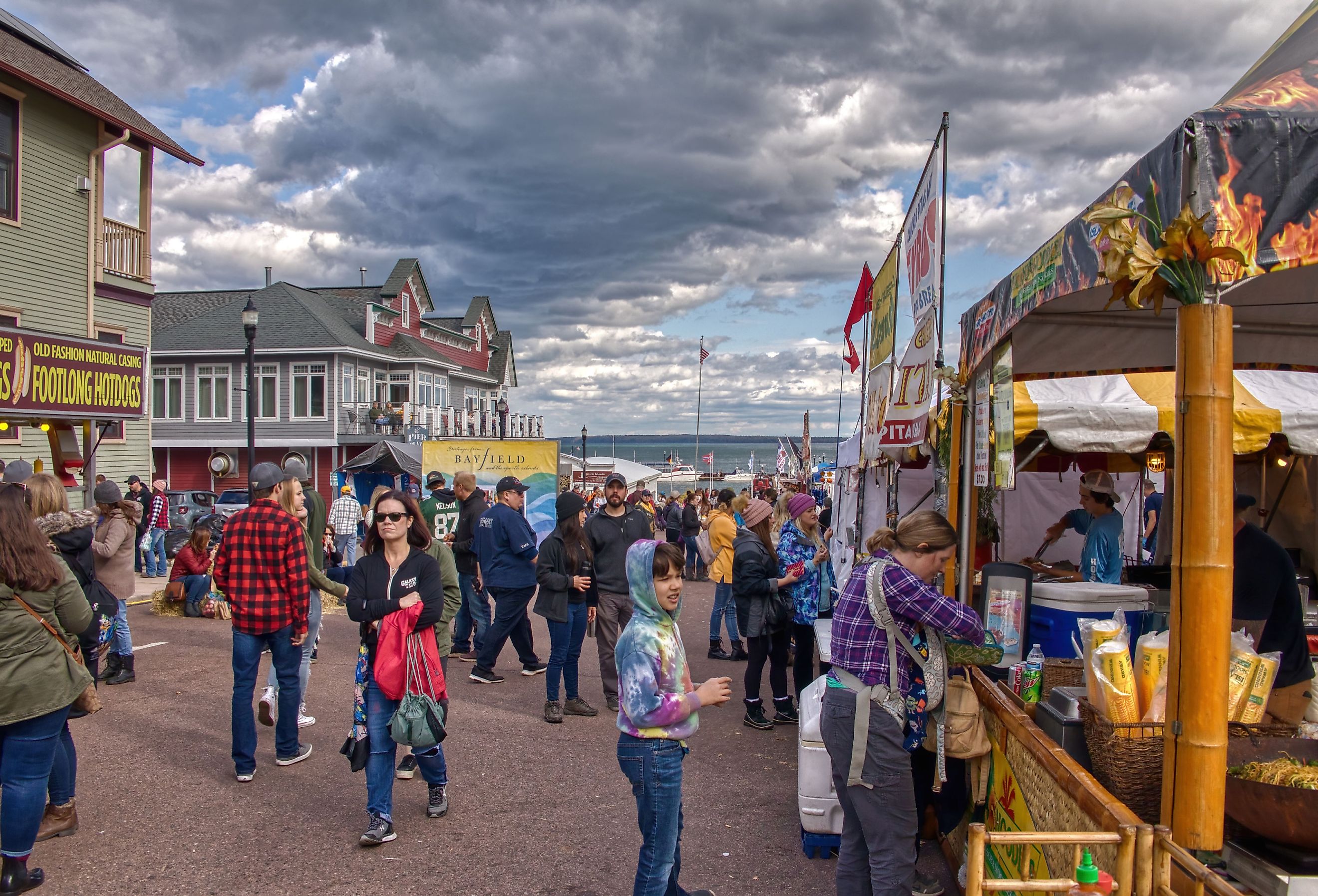 People enjoy the Annual Applefest, Bayfield, Wisconsin. Image credit Jacob Boomsma via Shutterstock
