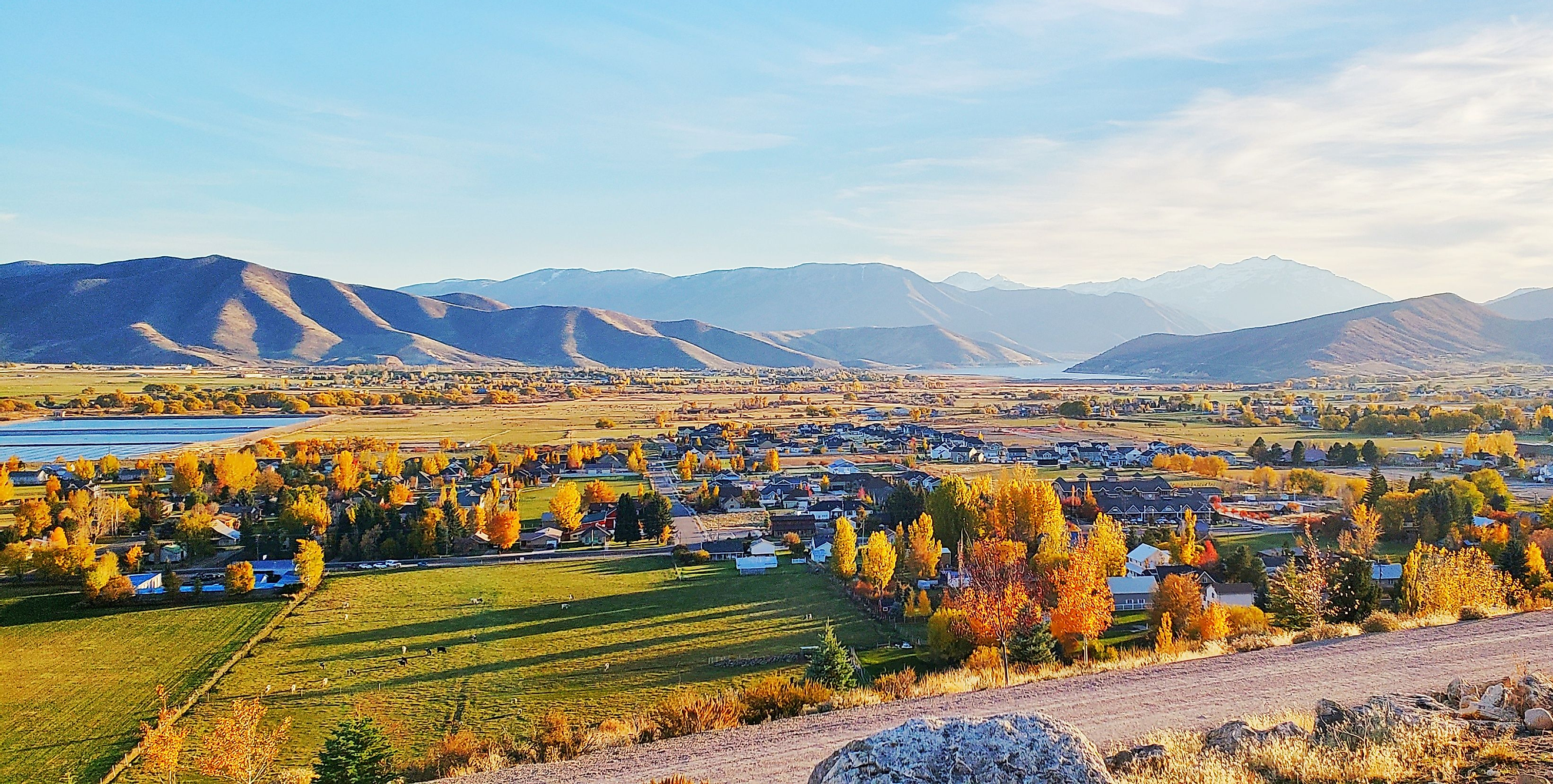 The beautiful Heber Valley in Utah. The leaves have started to turn, picture perfect background.