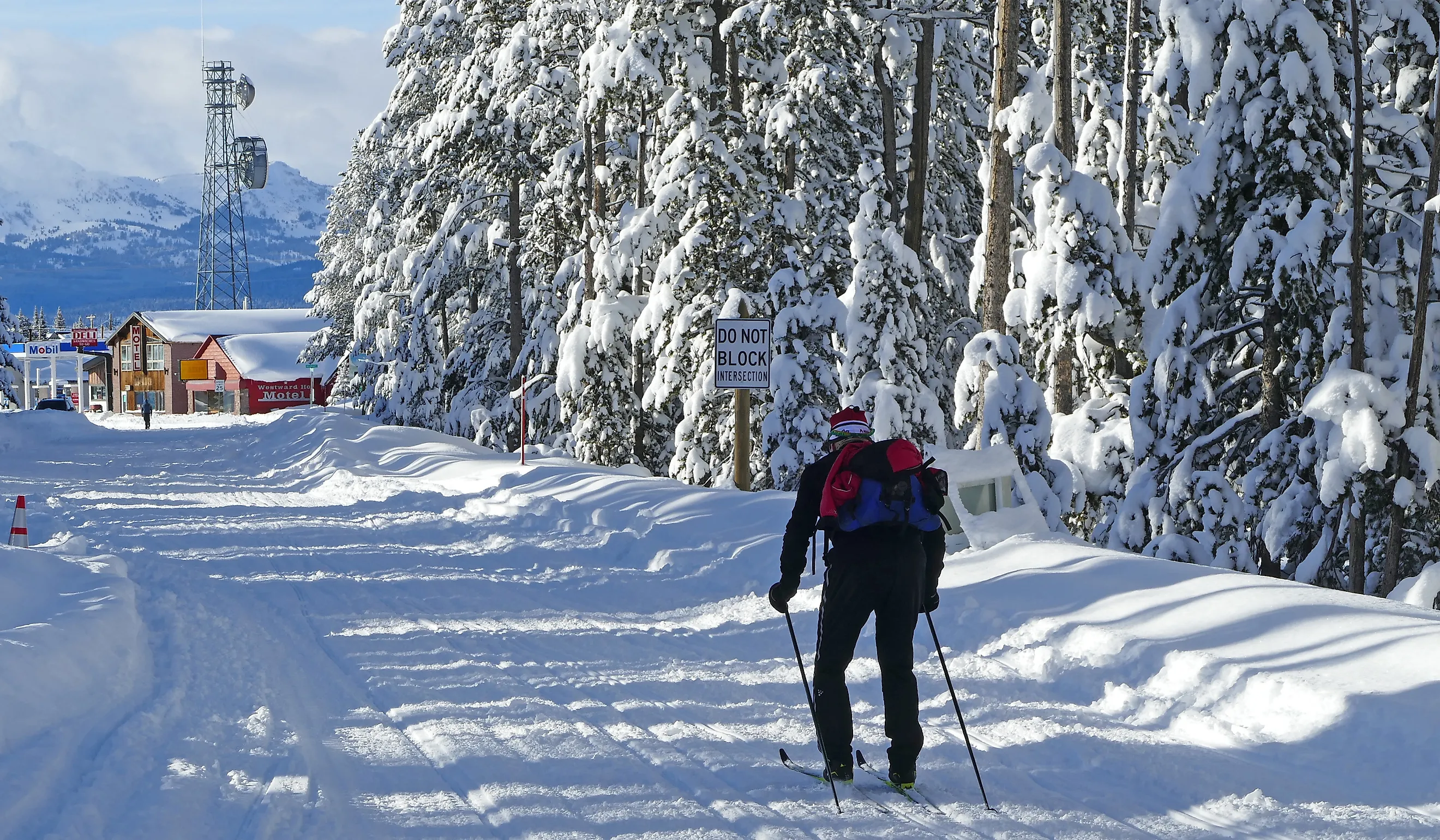 West Yellowstone, United States. Wilderness cross-country skier near the National Park Entrance. Milan Sommer via Shutterstock 