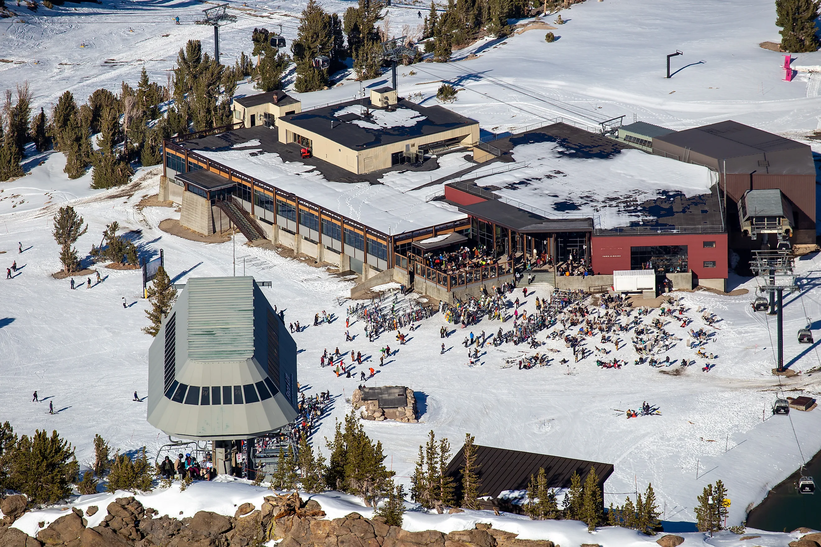 Skiing in Mammoth Lakes, California.