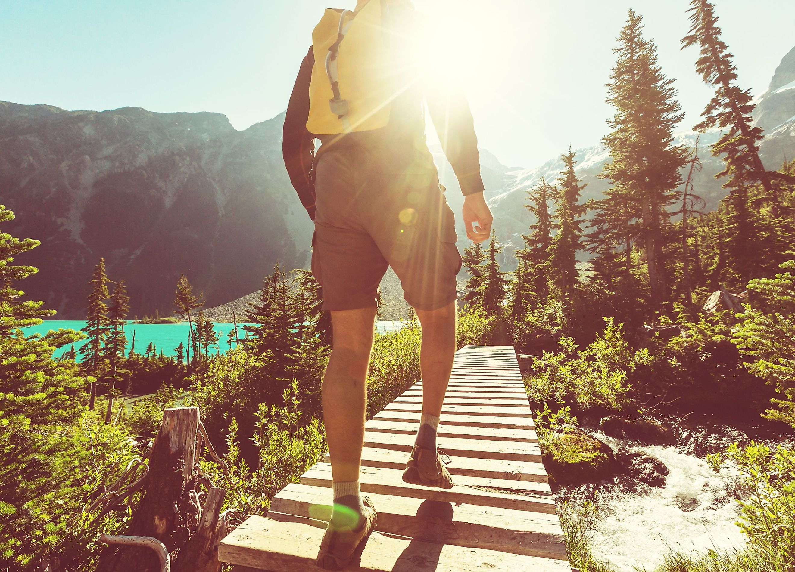 Hiking man in the mountains. Image credit Galyna Andrushko via shutterstock