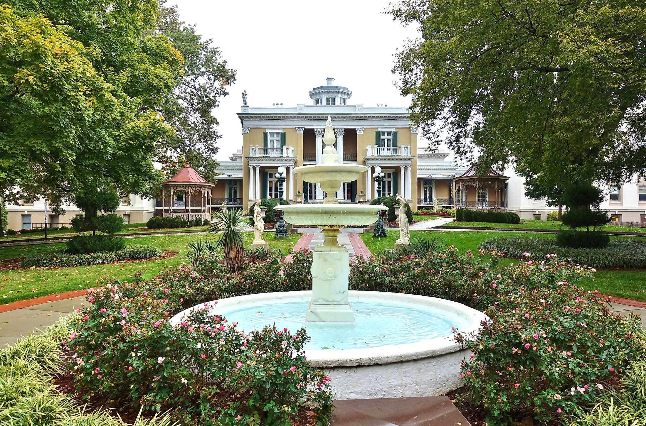View of the historic Belmont Mansion (Acklen Hall) in Nashville, Tennessee. Editorial credit: EQRoy / Shutterstock.com