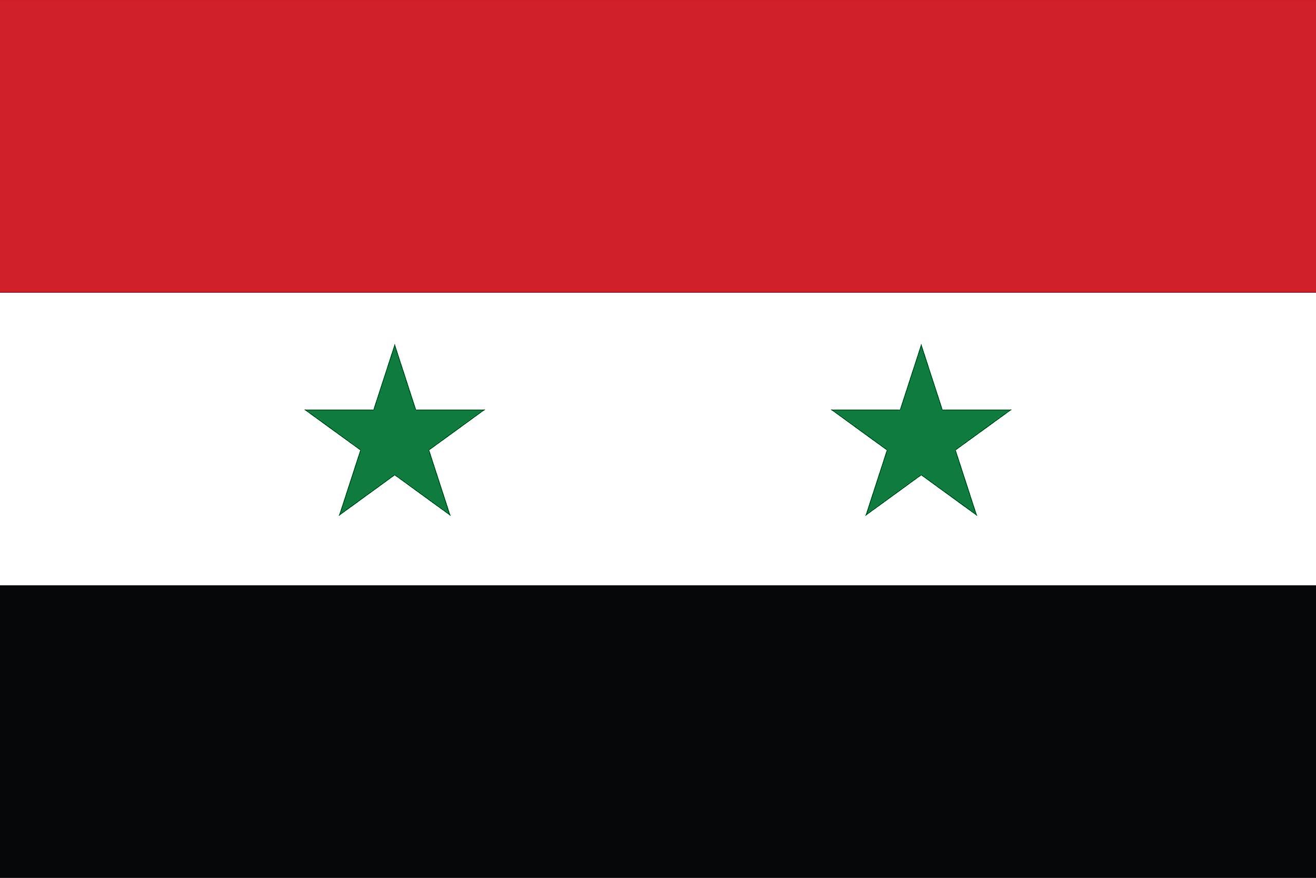 The flag of Syria.
