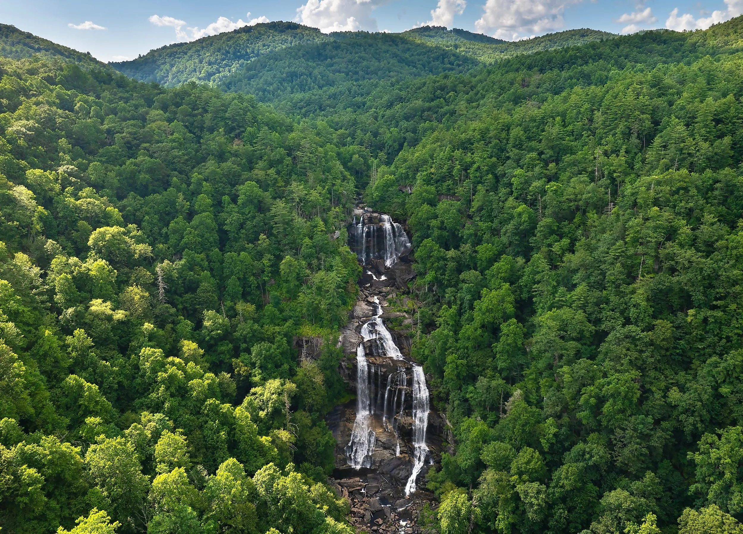 Whitewater Falls in Nantahala National Forest, North Carolina.