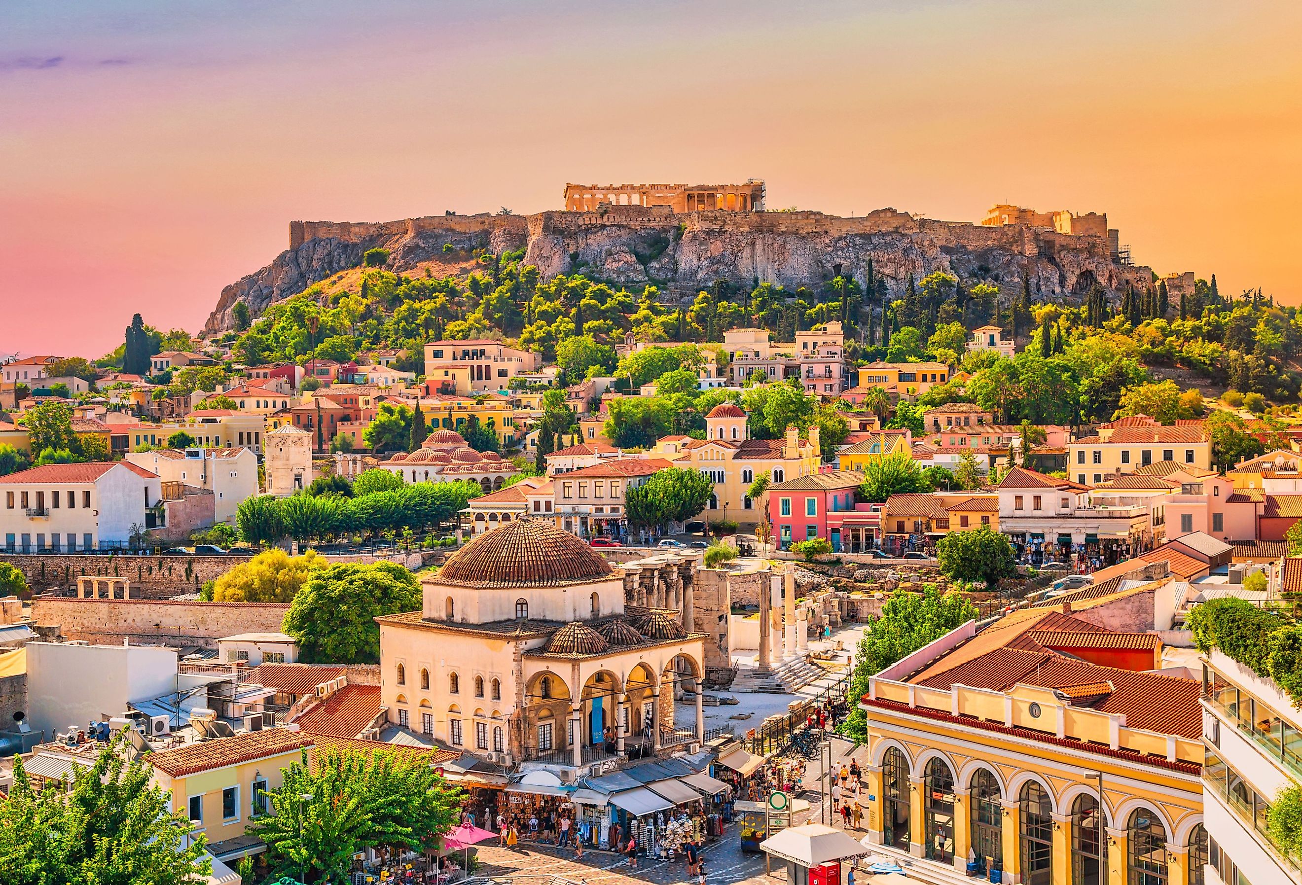 Athens and Acropolis hill, the new and the old. Image credit Nick N A via Shutterstock