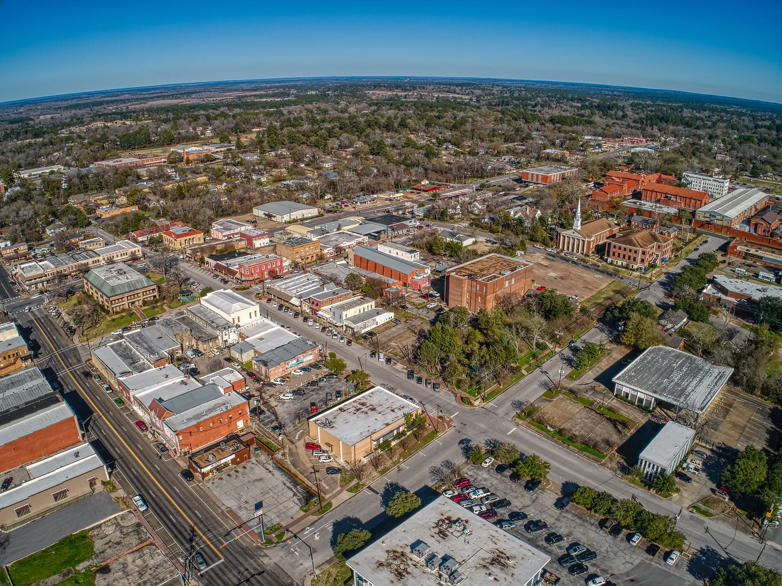 Aerial view of Huntsville, Texas. 