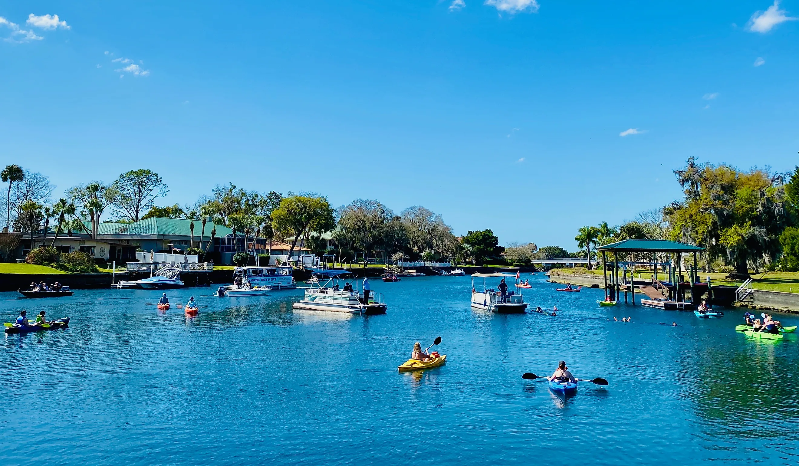 People enjoying aquatic activities in Crystal River, Florida.