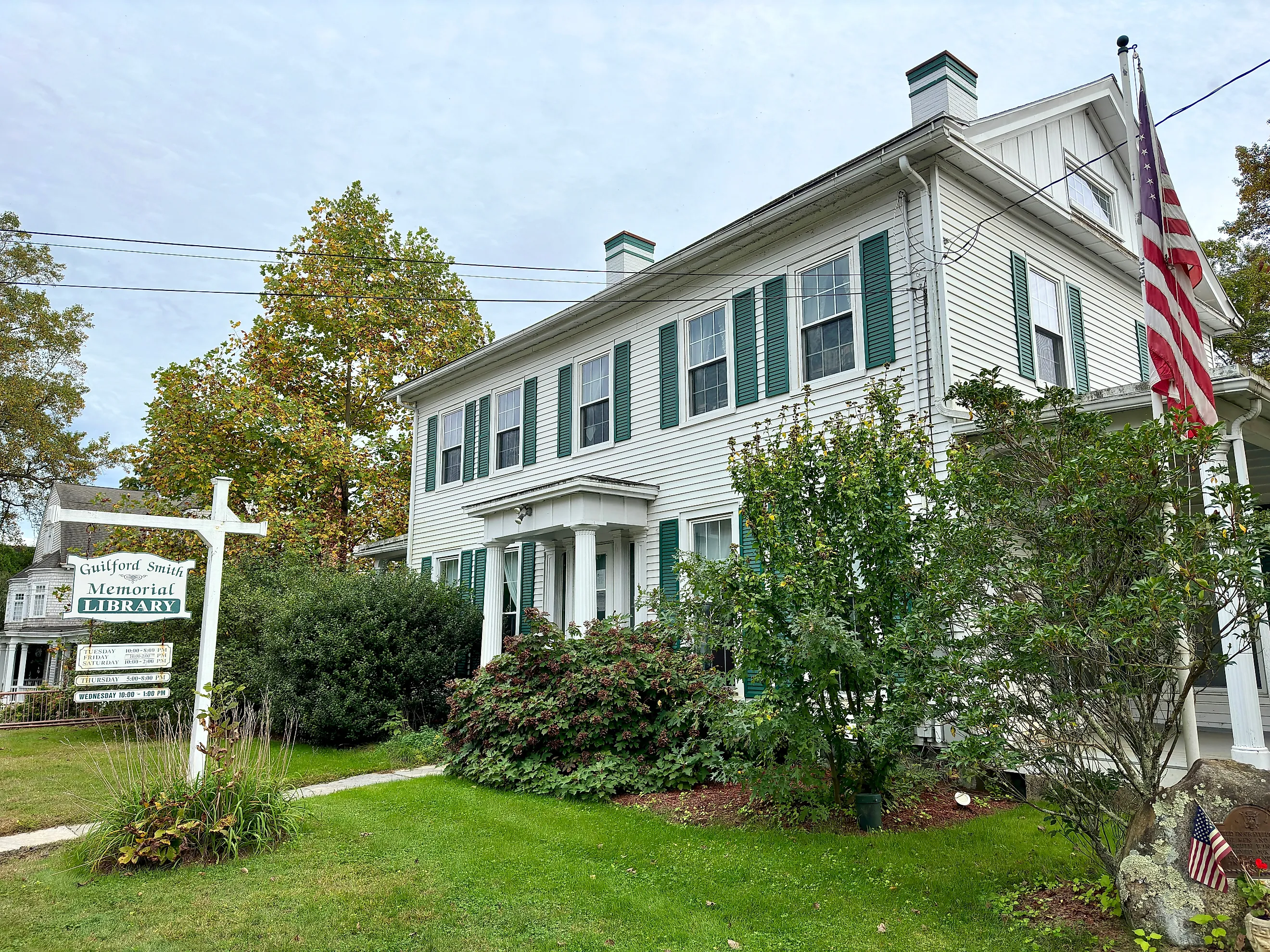 Exterior of Guilford Smith Memorial Library in South Windham, Connecticut.