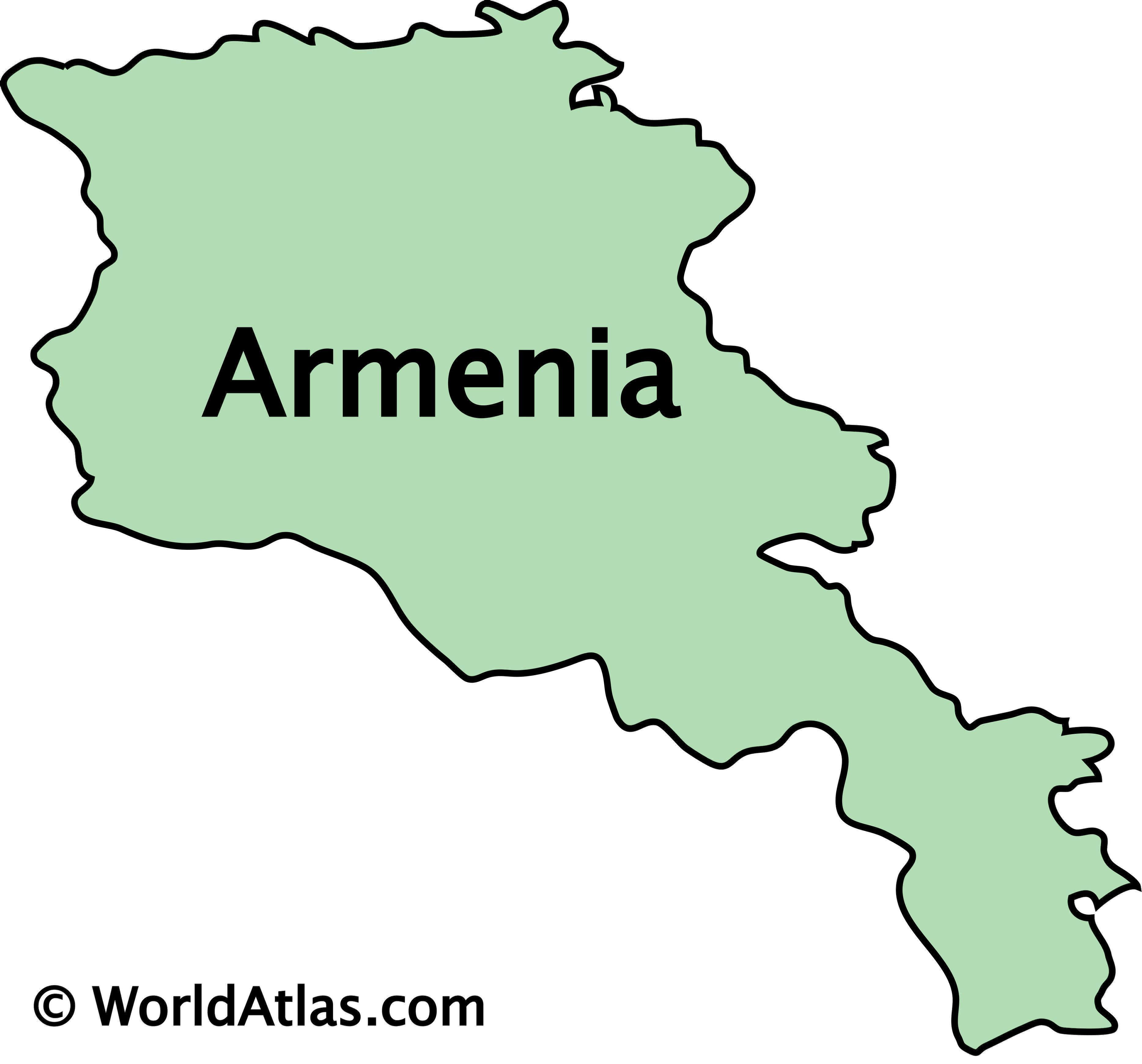 Detailed travel map of Armenia, Armenia, Asia, Mapsland