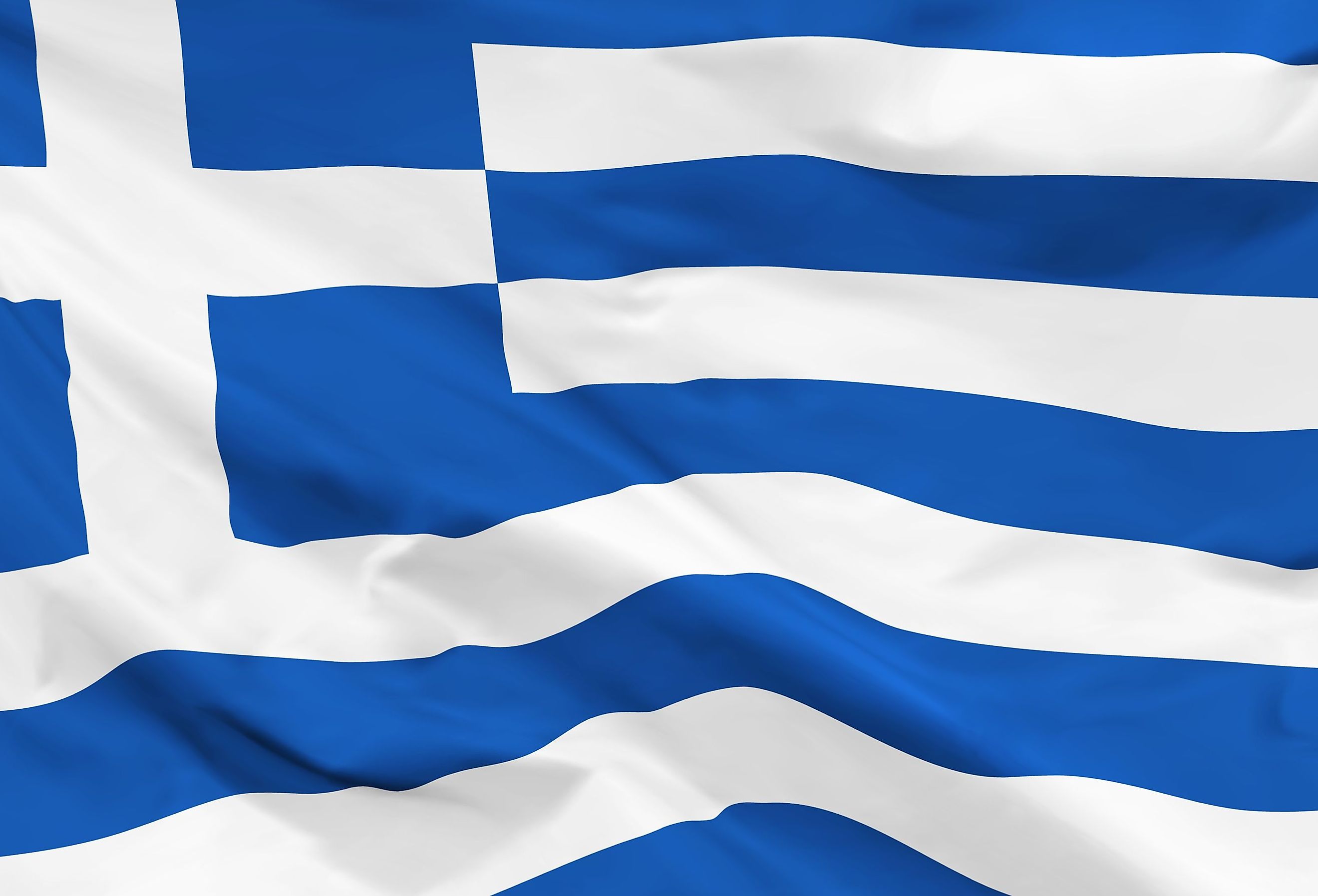 Greece is a country with a blue and white flag. Image credit rustamank via Shutterstock