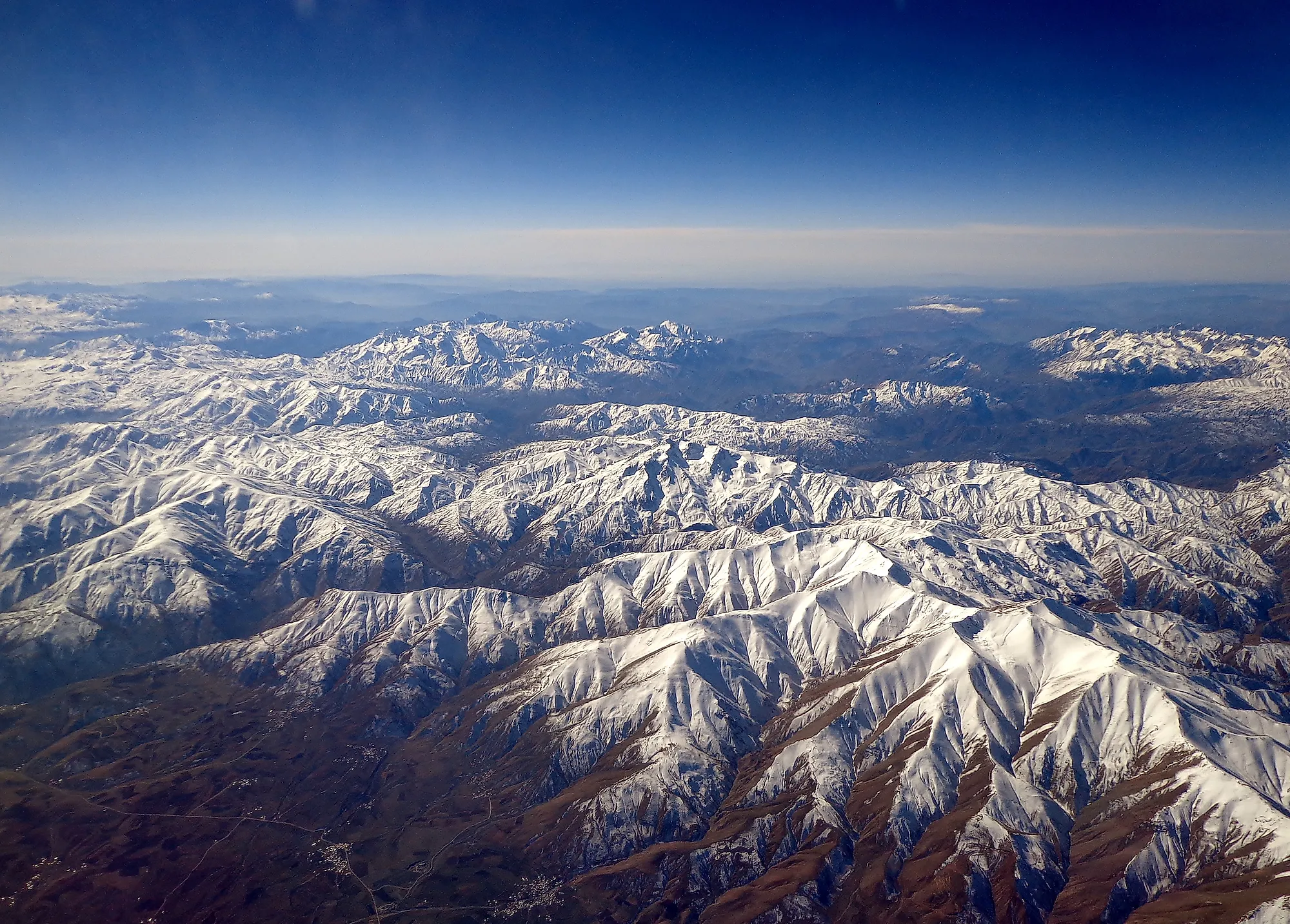 Rocky Mountains from the air.
