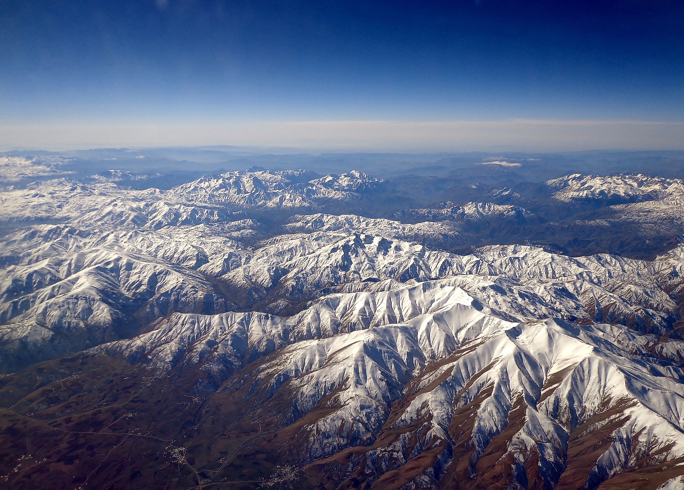 Rocky Mountains from the air.
