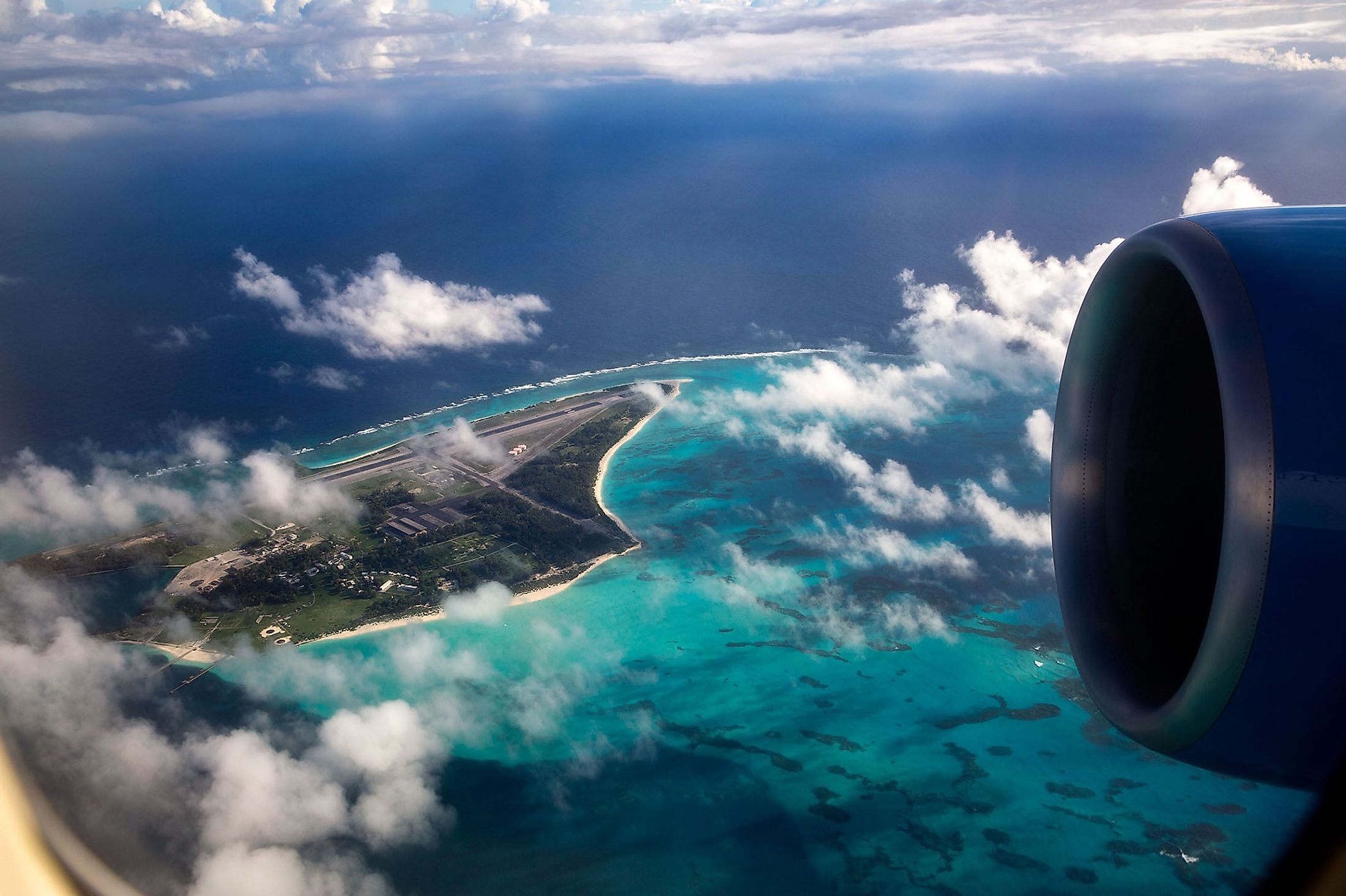 Midway Atoll from an airplane.