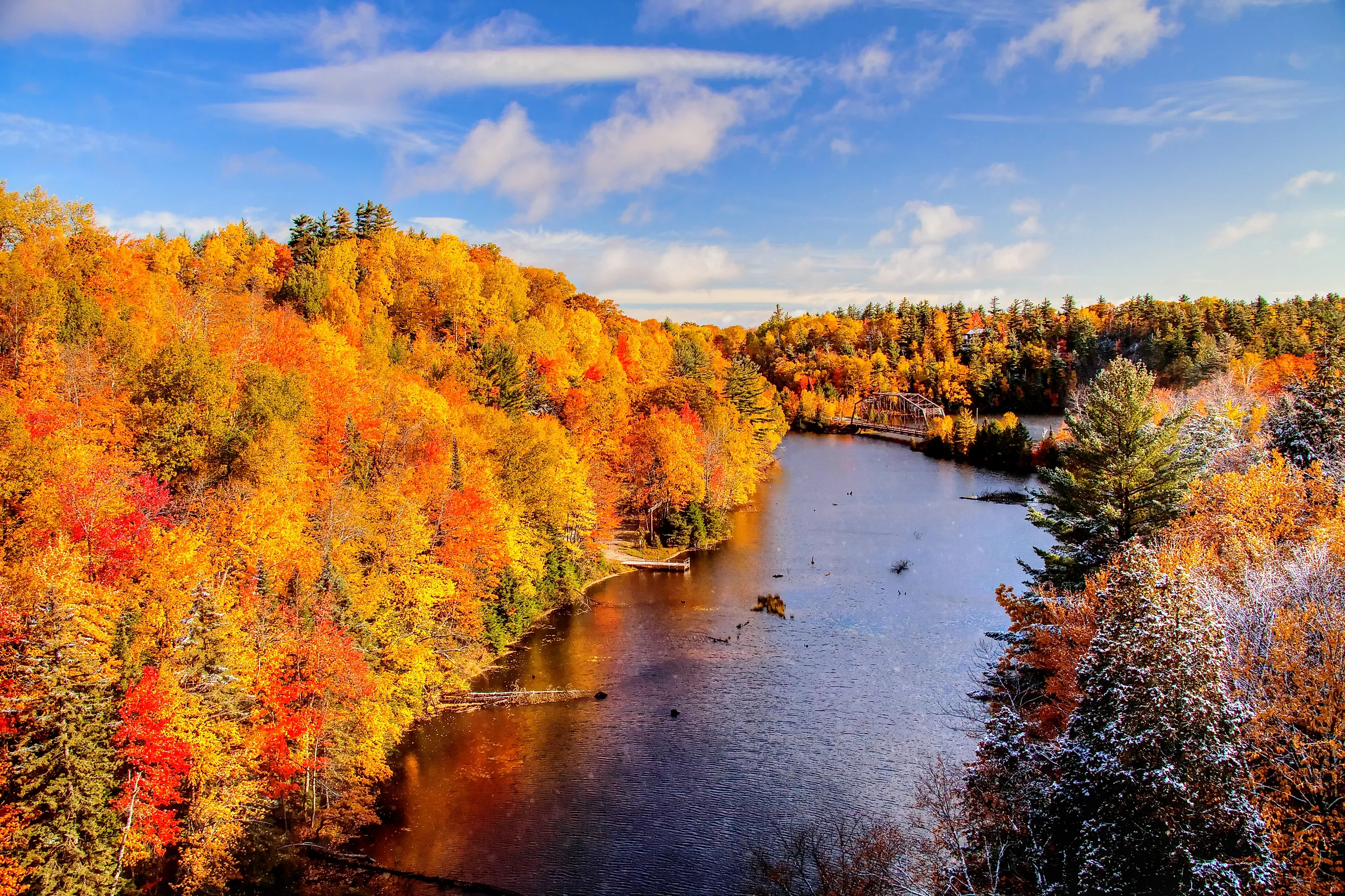The 510 Bridge spanning the Dead River in Marquette, Michigan.