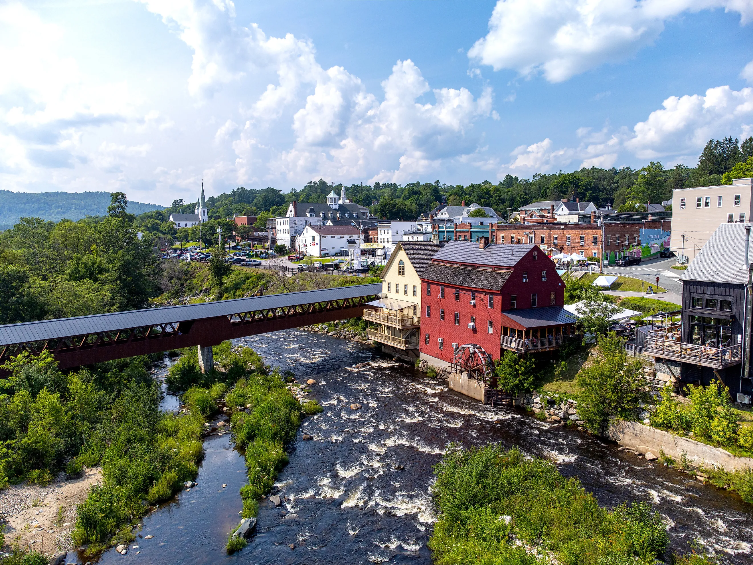 Aerial view of Littleton, New Hampshire.