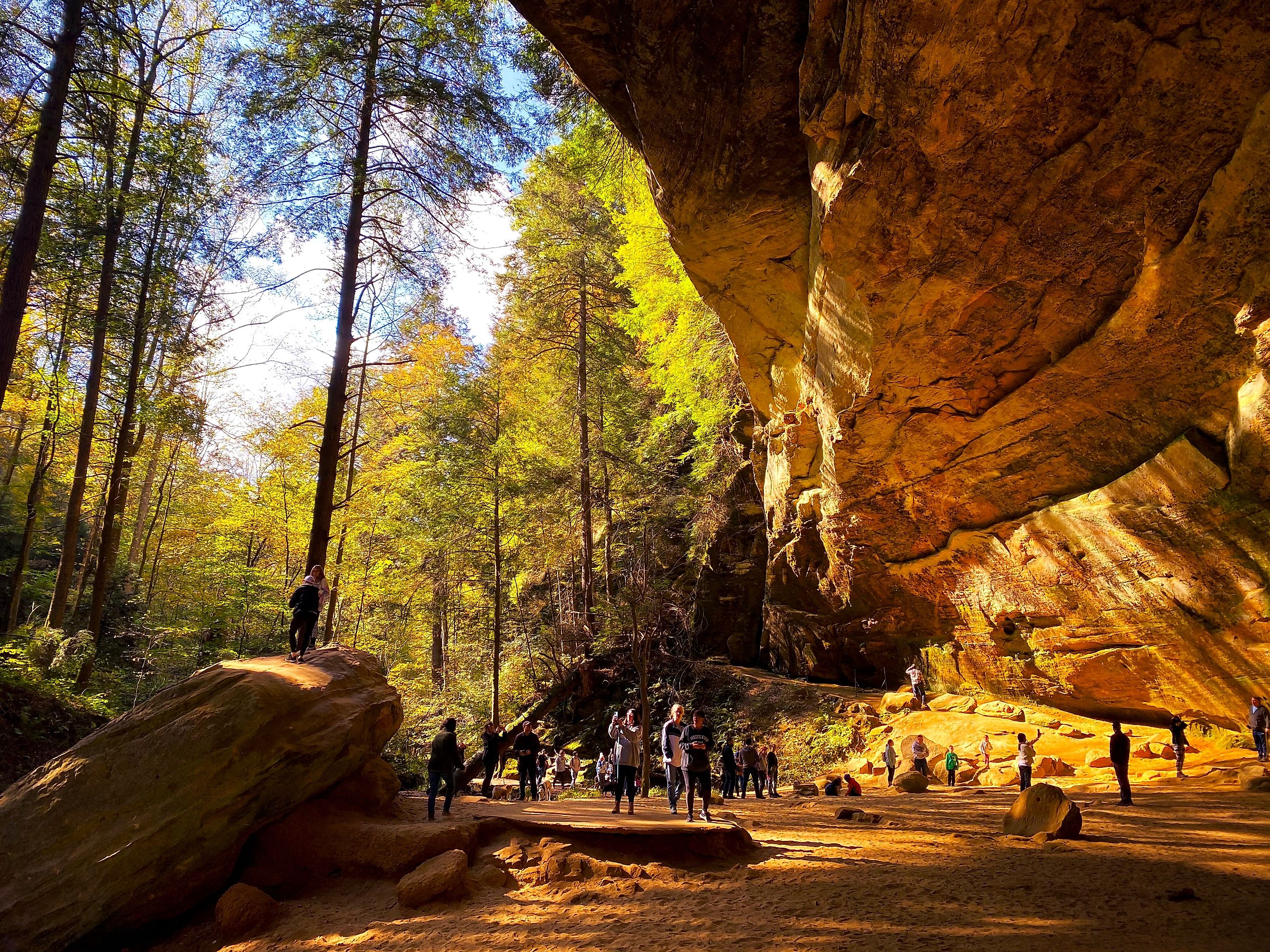 Ash Cave is one of the recess caves in Hocking Hills State Park near Logan, Ohio.