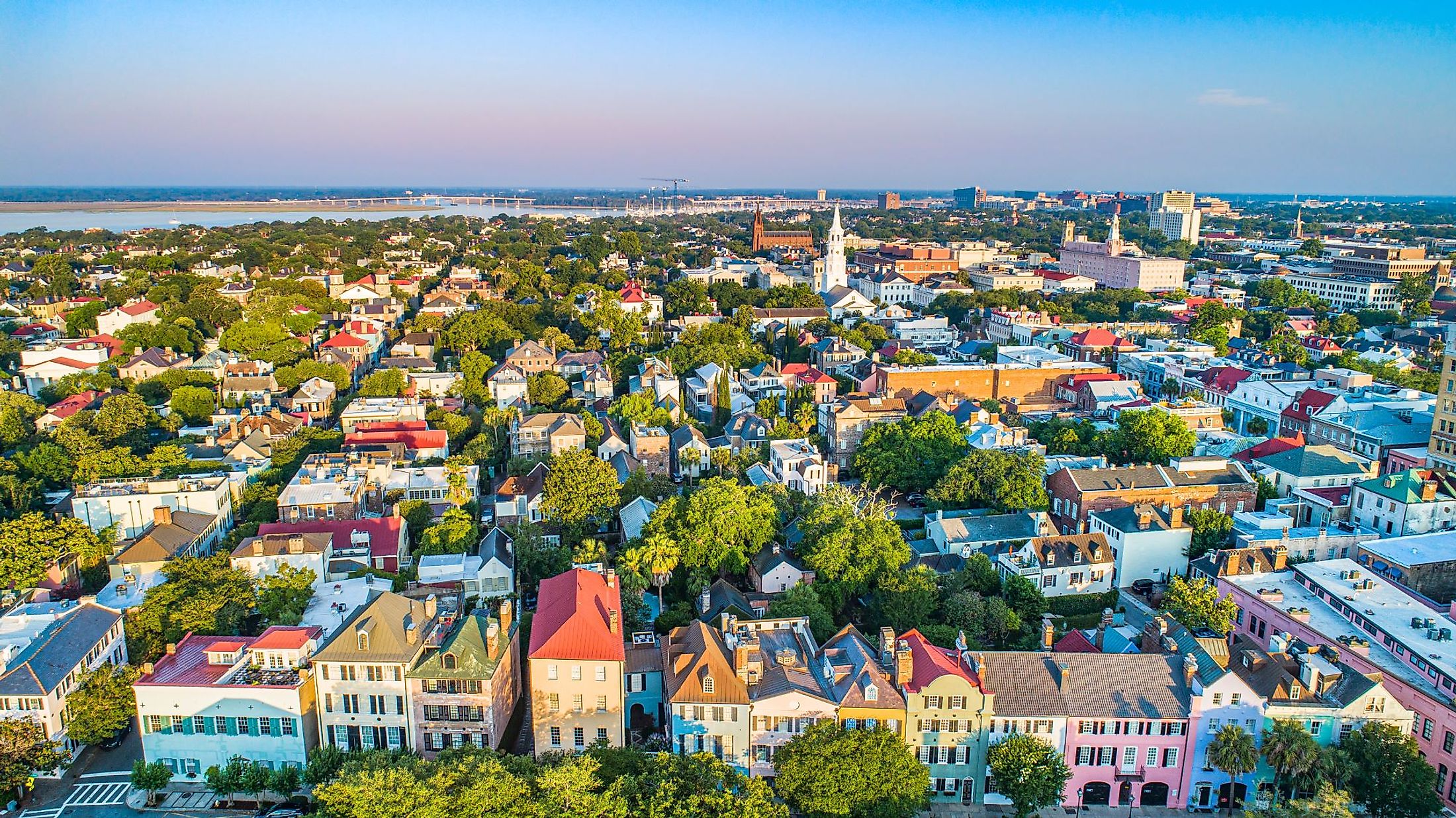 Rainbow Row in Downtown Charleston, South Carolina.