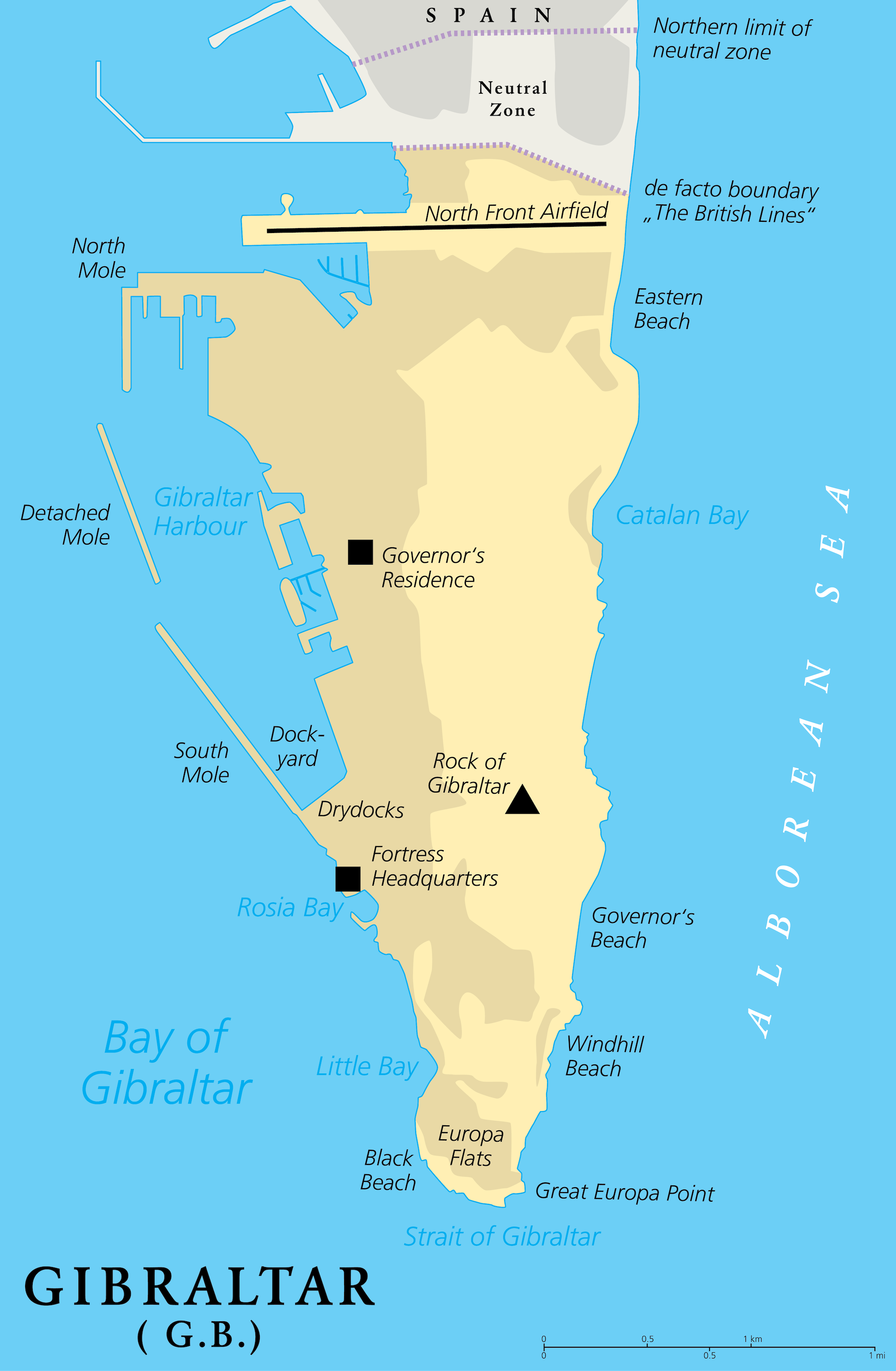 Gibraltar Political-map-of-gibraltar