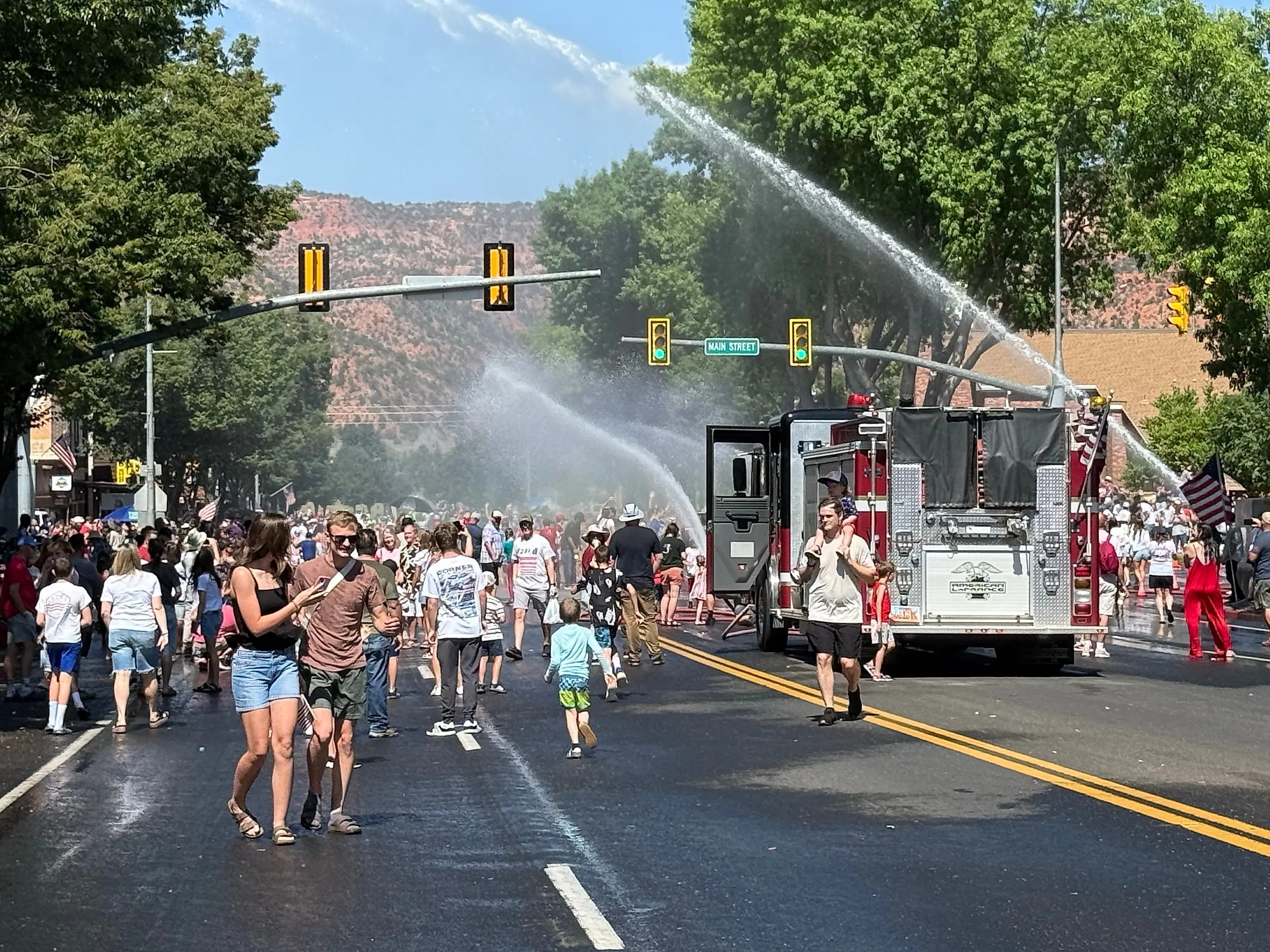 The Fourth of July parade along the main street in downtown Kanab, Utah. Editorial credit: Lissandra Melo / Shutterstock.com