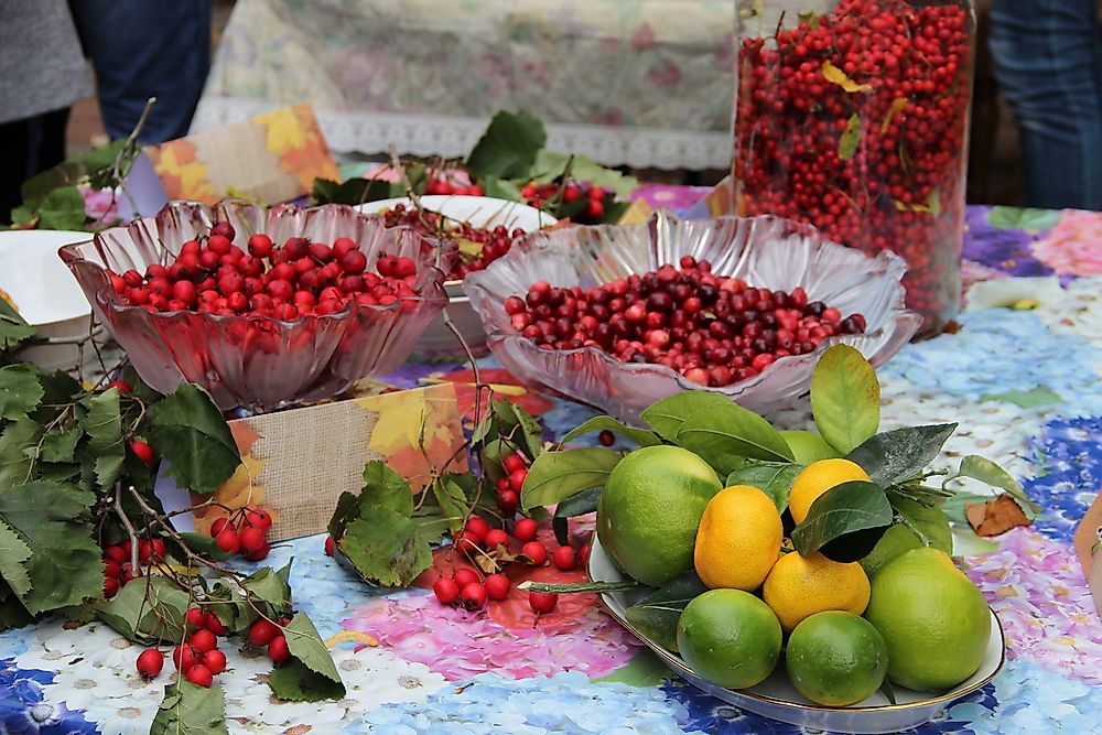 Cranberries on display in Minsk, Belarus. Editorial credit: SLashuk / Shutterstock.com.