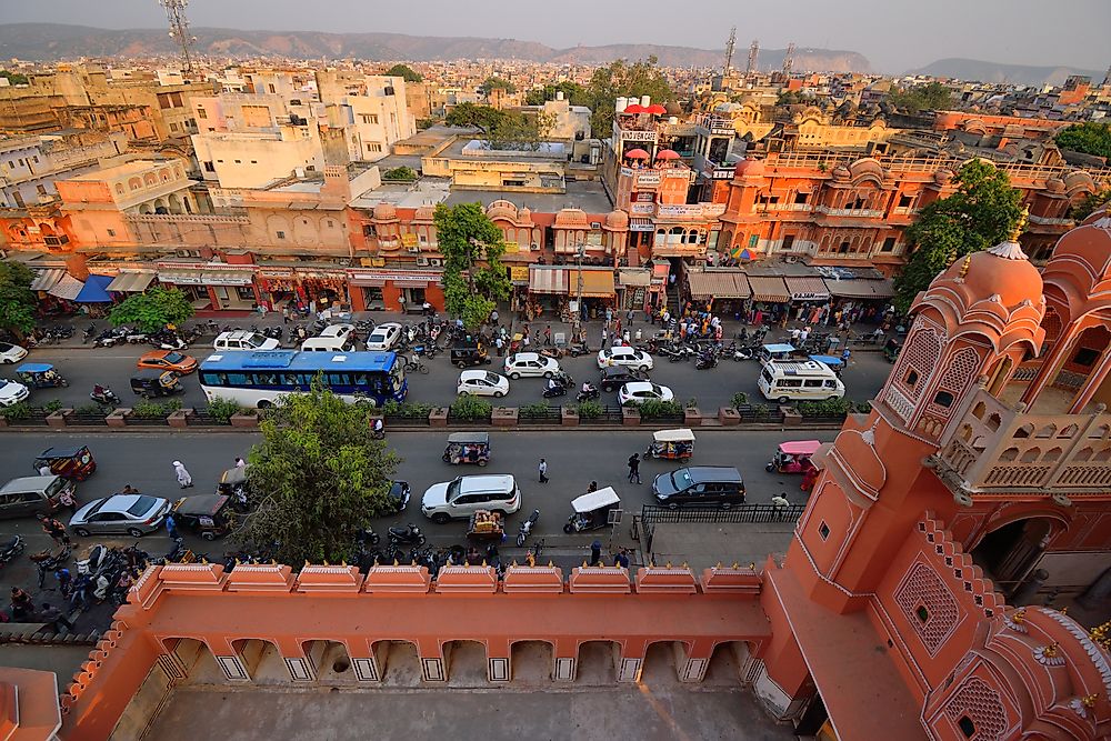 The pink cityscape of Jaipur. Editorial credit: Saurav022 / Shutterstock.com