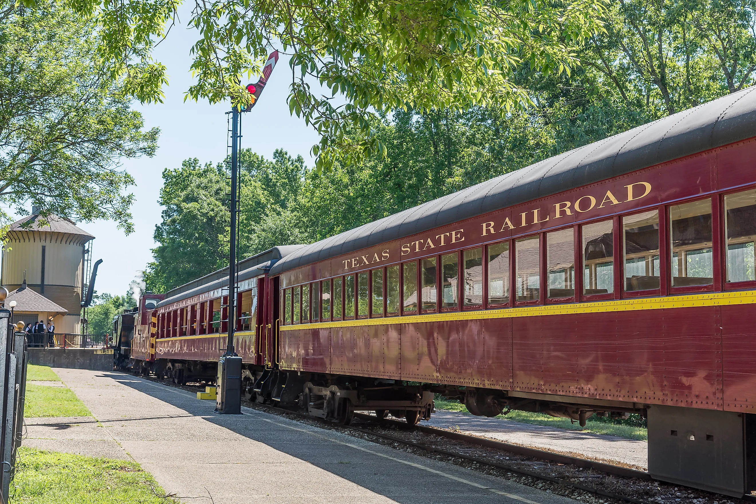 Palestine, TX/ USA April 26, 2019 Texas Railroad Train going from Palestine, TX to Rusk TX. Editorial Photo Credit: