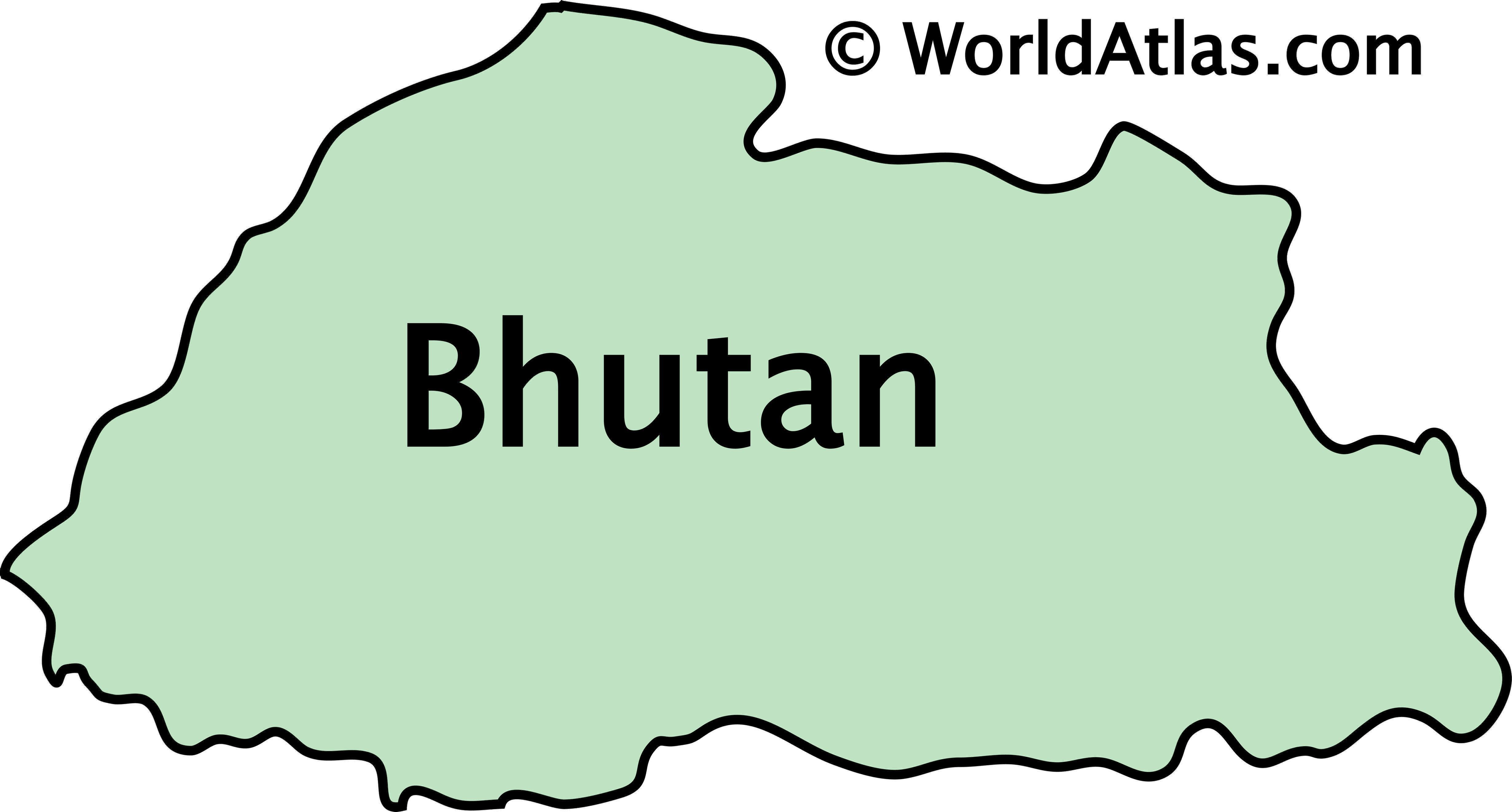 Bhutan Map Elevation