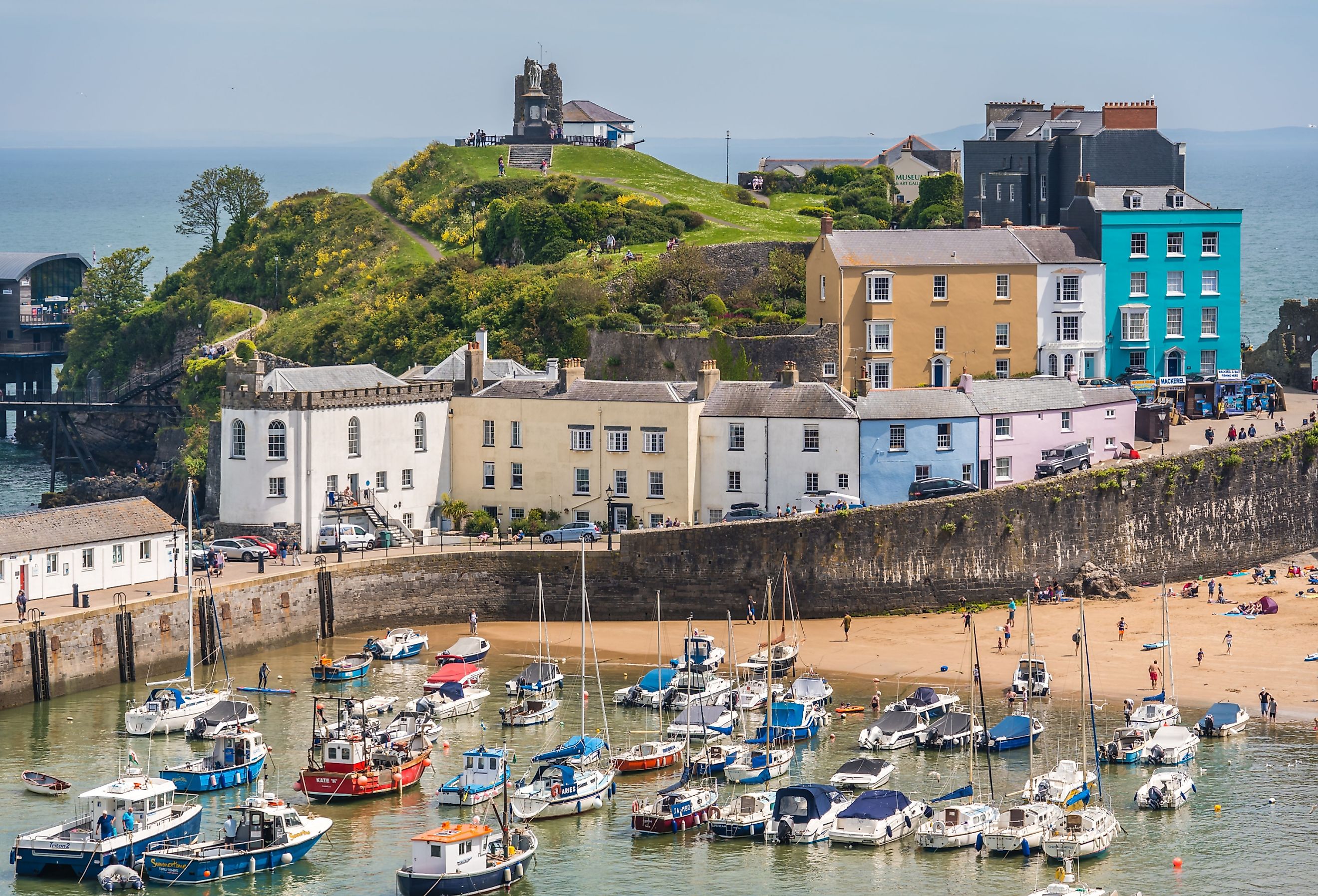 Port and marina in the beautiful little town called Tenby in Pembrokeshire, Carmarthen Bay. Image credit Pav-Pro Photography Ltd via Shutterstock. 