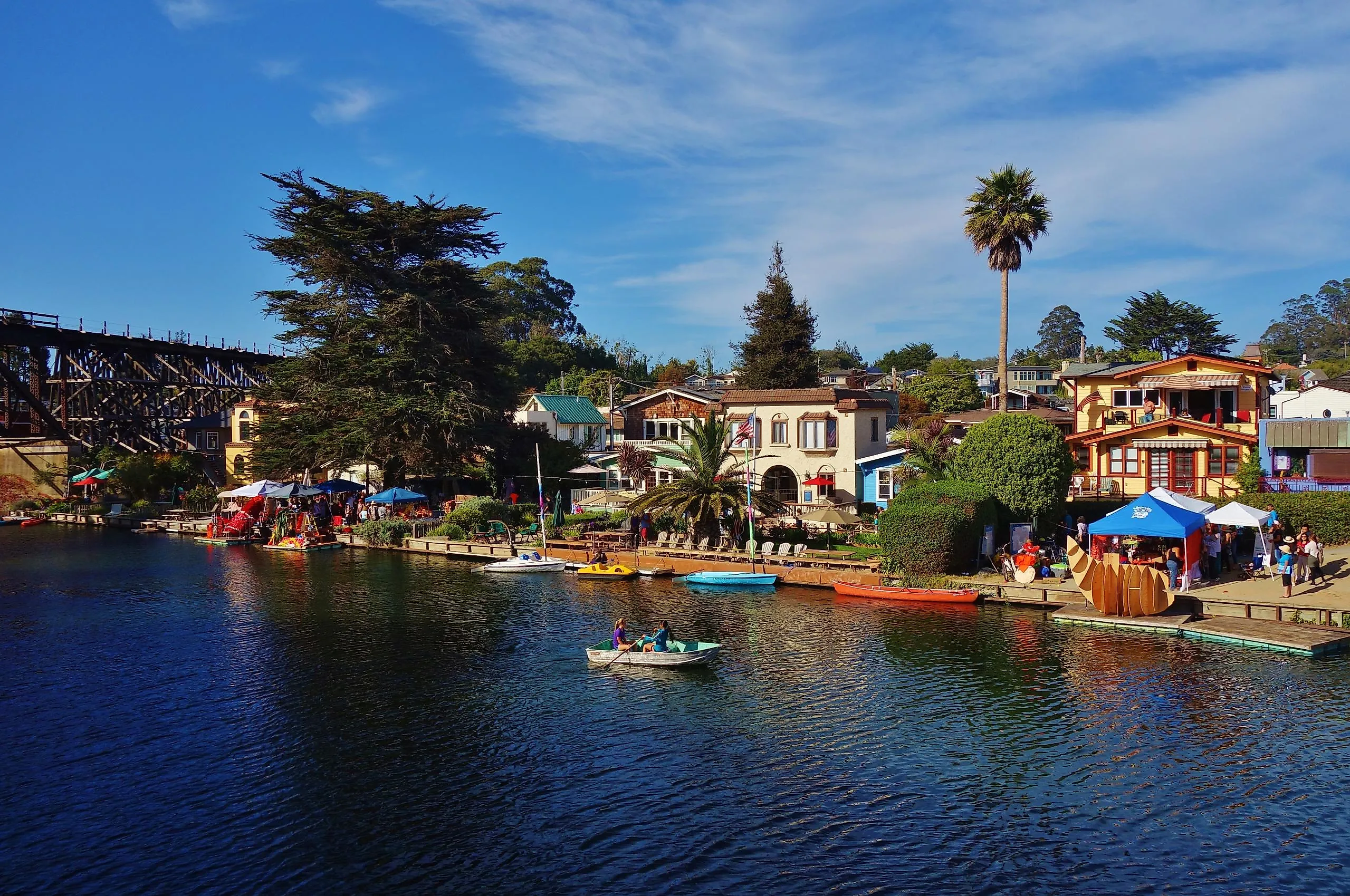 The city of Capitola by the Sea is a beach town located in Santa Cruz county on the coast of Monterey Bay in California.