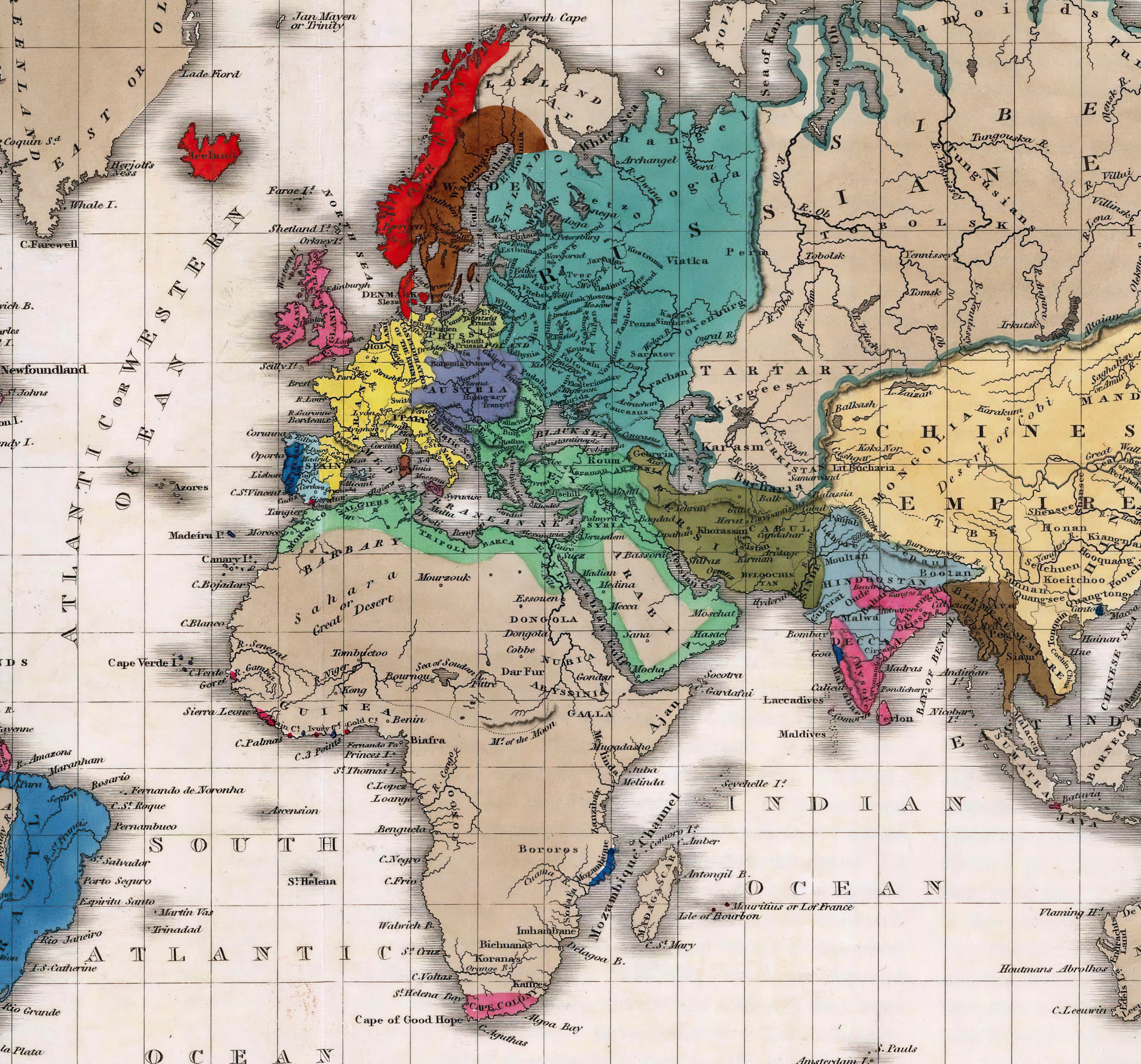 Map of Napoleon's Empire in 1811. 