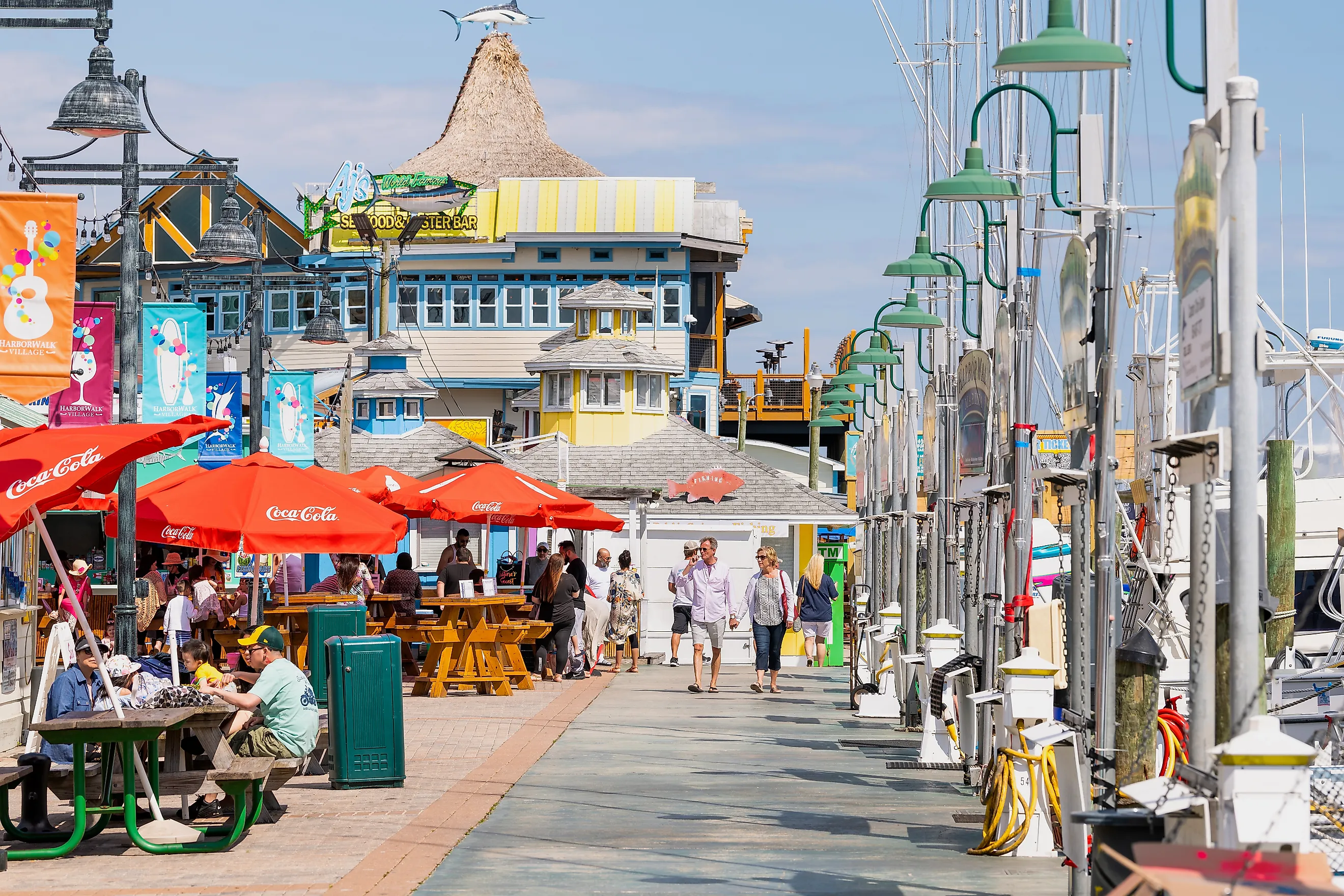The boardwalk along the harbor in Destin, Florida. Andriy Blokhin / Shutterstock.com.