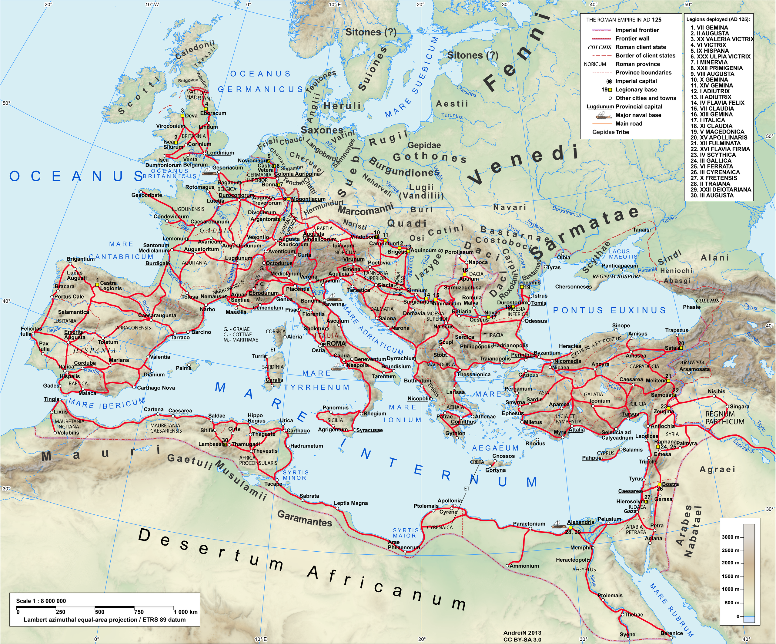 roads in ancient roman empire By DS28 - File:Roman Empire 125 general map.SVG, CC BY-SA 4.0, https://commons.wikimedia.org/w/index.php?curid=68002775