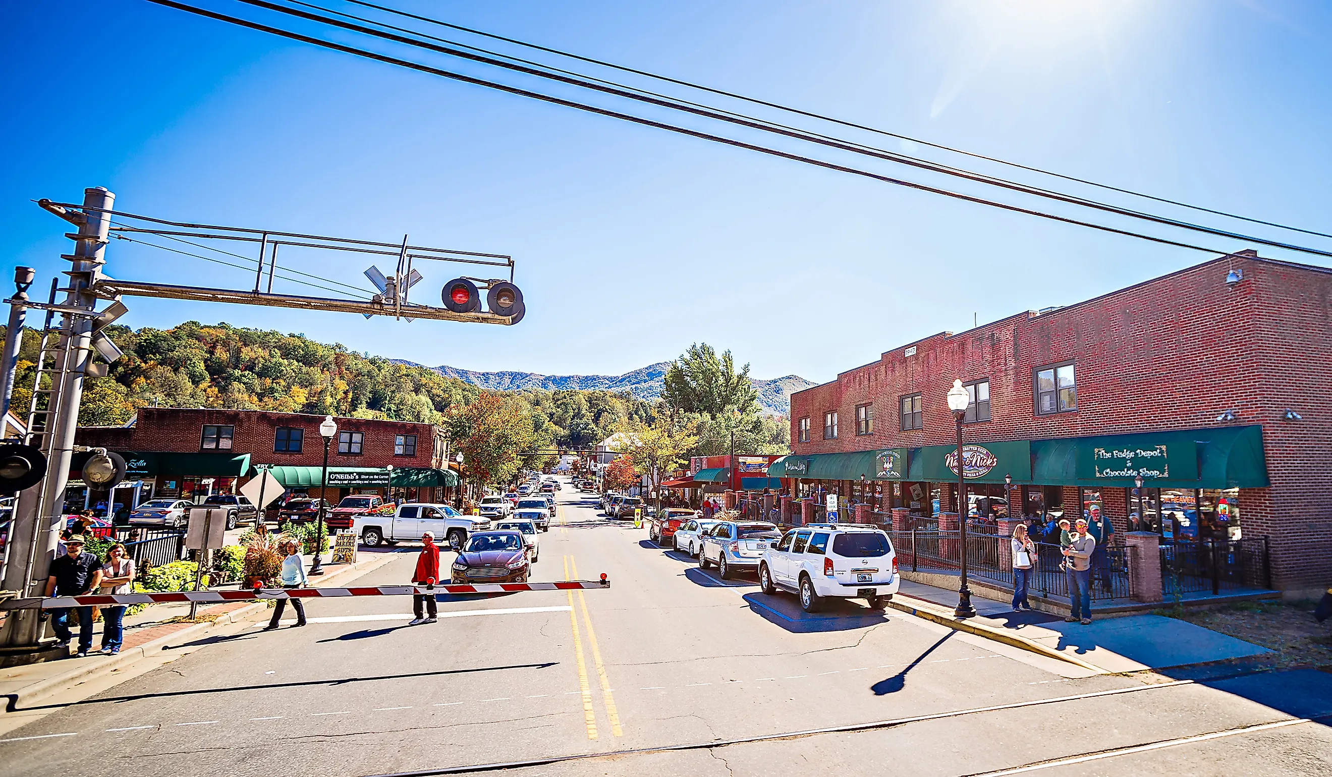 Scenic view of Bryson City, North Carolina. Editorial credit: digidreamgrafix / Shutterstock.com