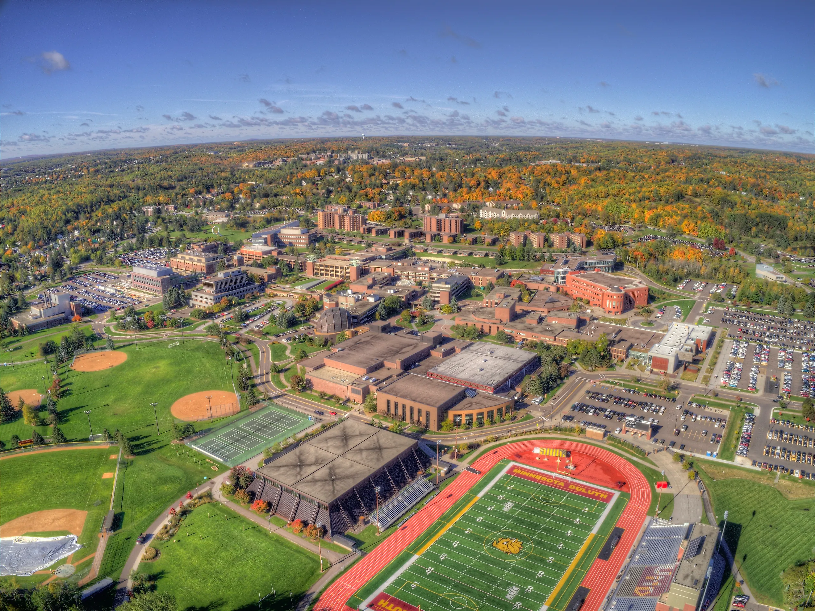 Aerial view of the University of Minnesota in Duluth, Minnesota. Image credit: Jacob Boomsma / Shutterstock.com.