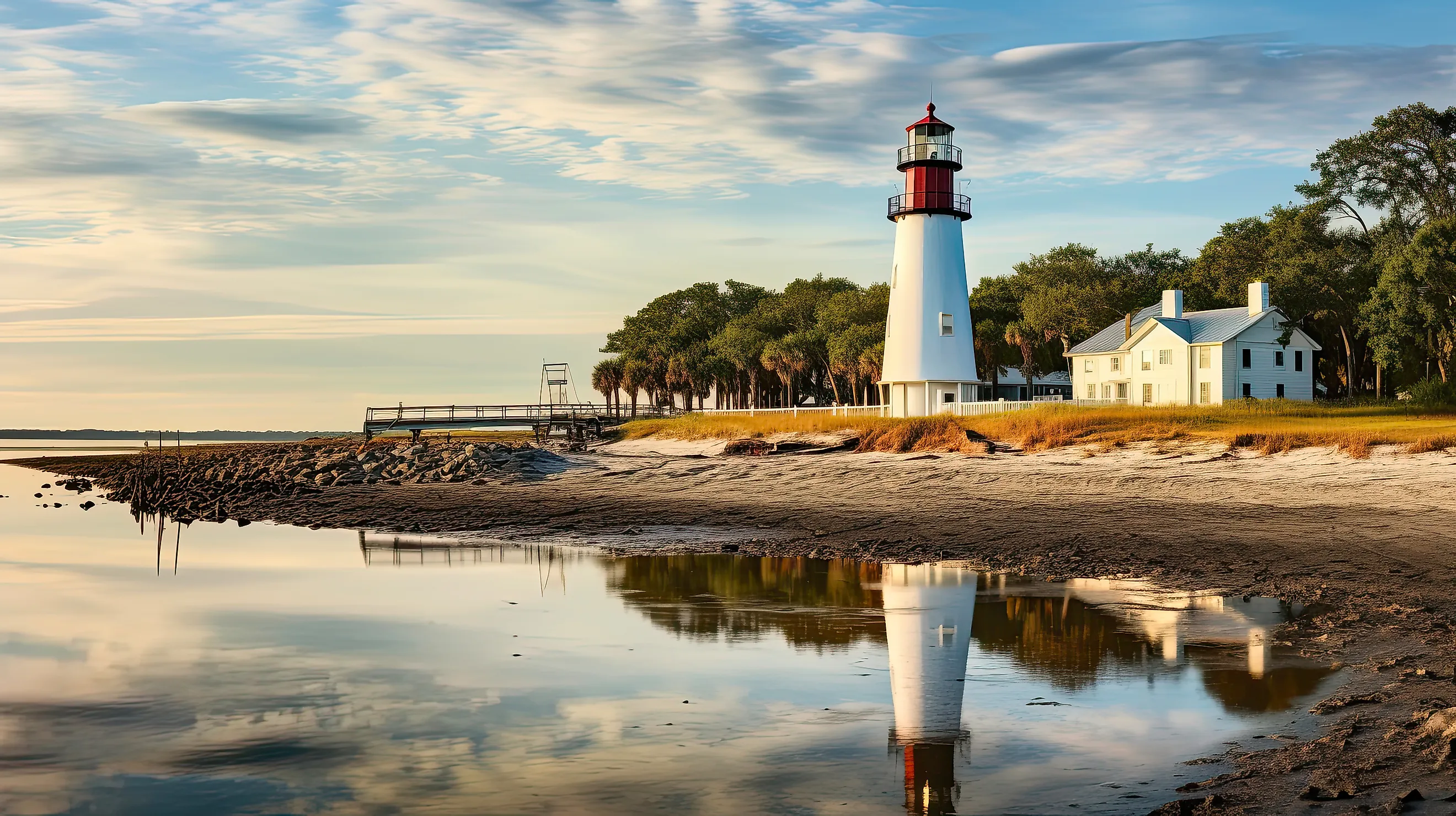 The lighthouse in St. Simons Island, Georgia. 
