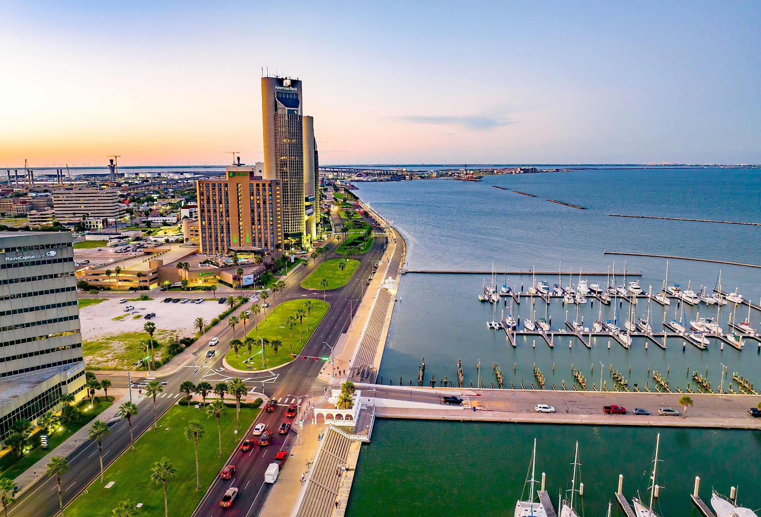 Corpus Christi, Texas downtown and marina. Image credit Mossaab Shuraih via Shutterstock