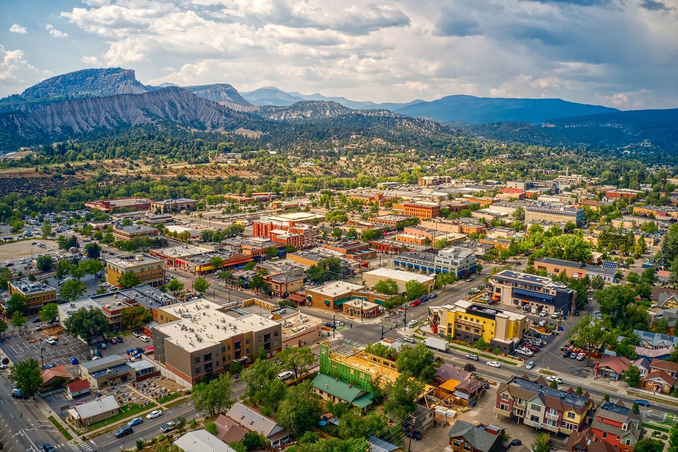 Aerial View of Durango, Colorado in Summer