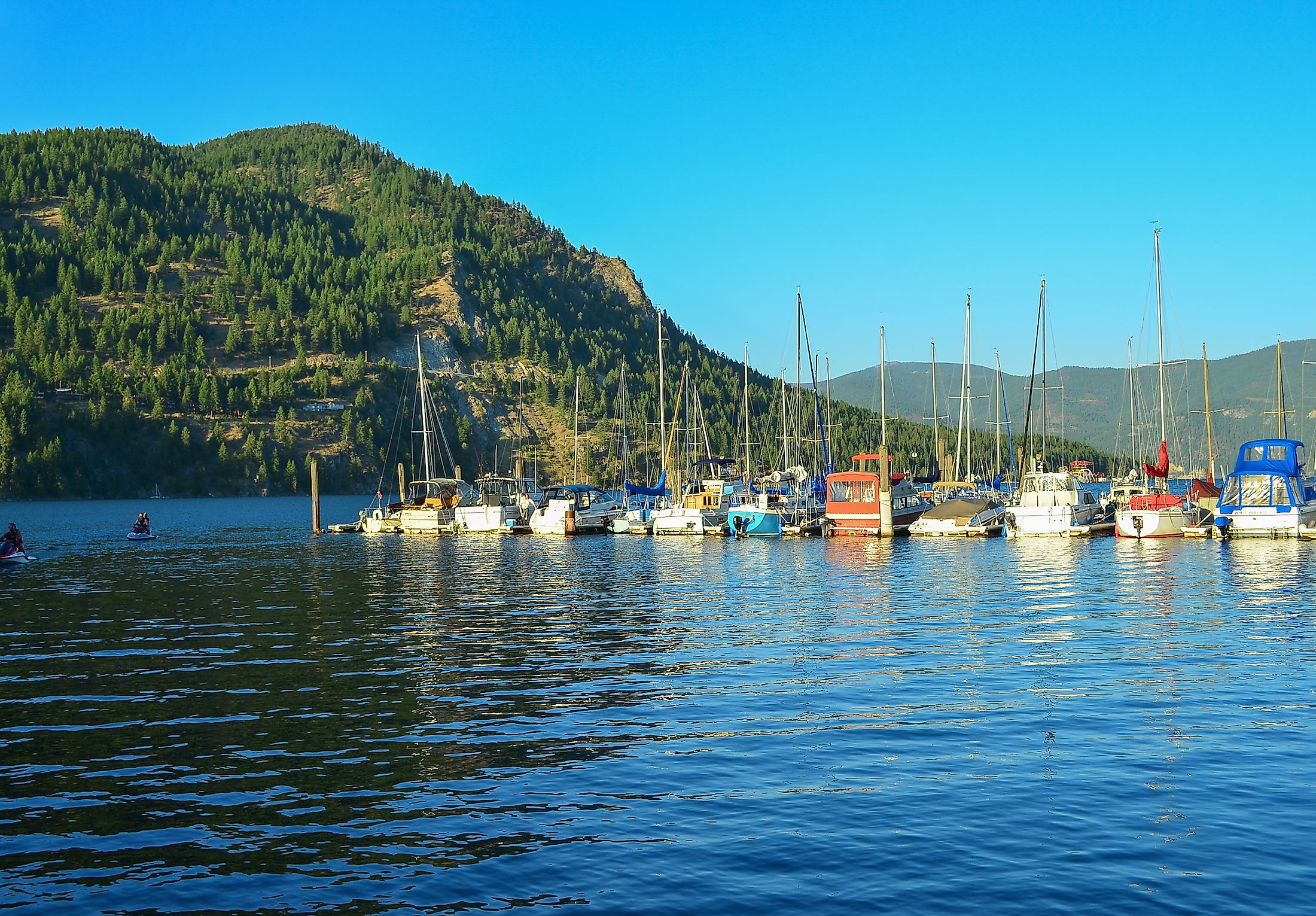 Bayview Marina at Lake Pend O'reille, Idaho, USA.