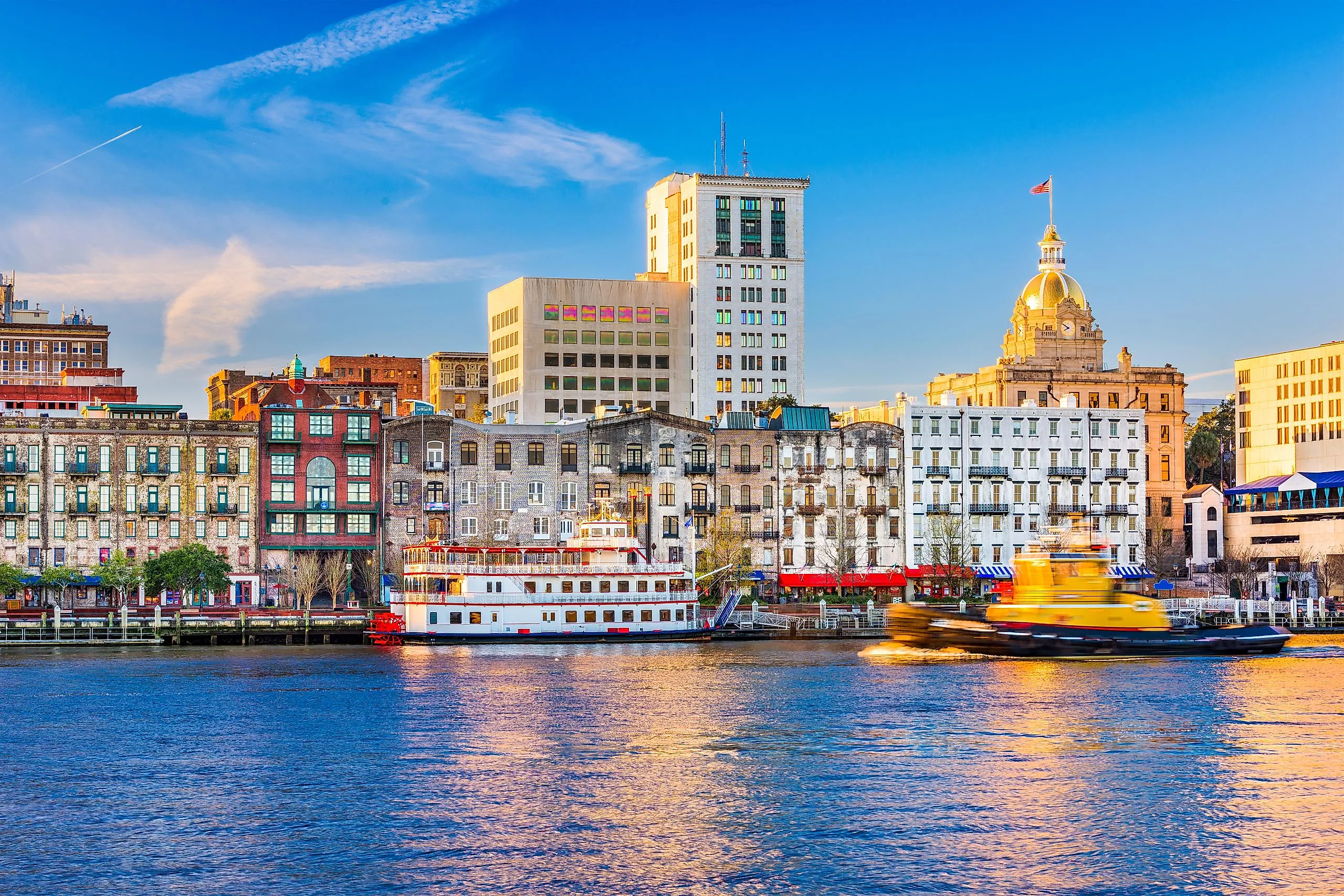 The riverfront in Savannah, Georgia.