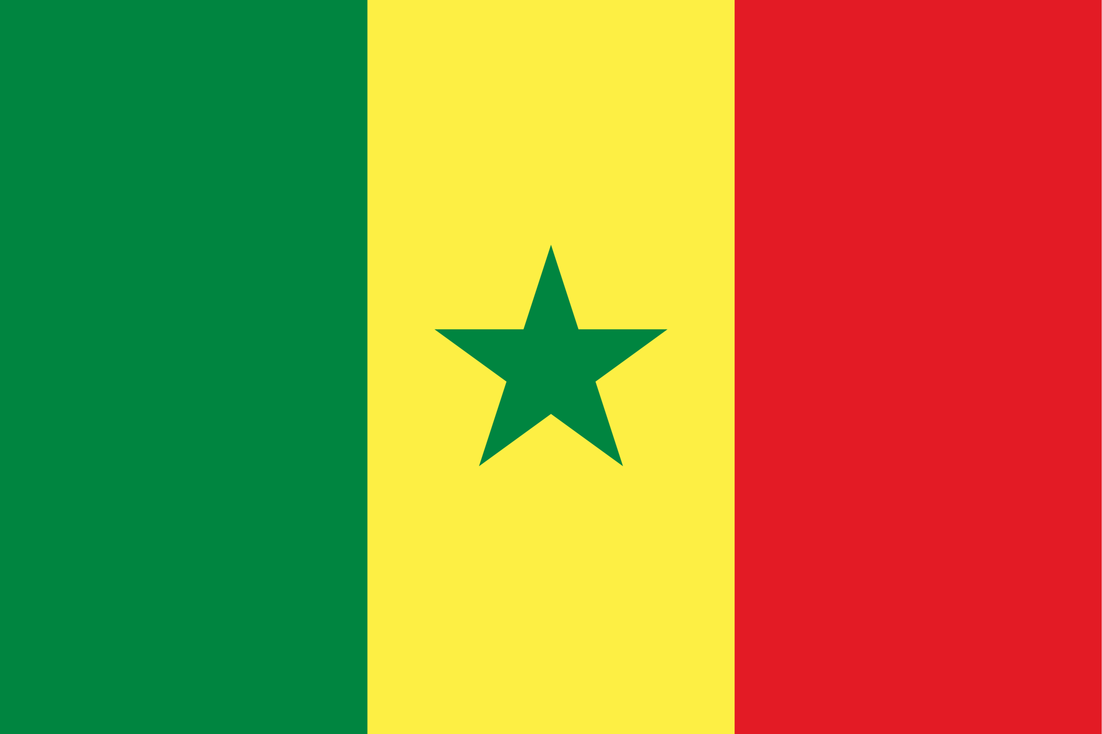 The flag of Senegal features the Pan-African colors and a star.