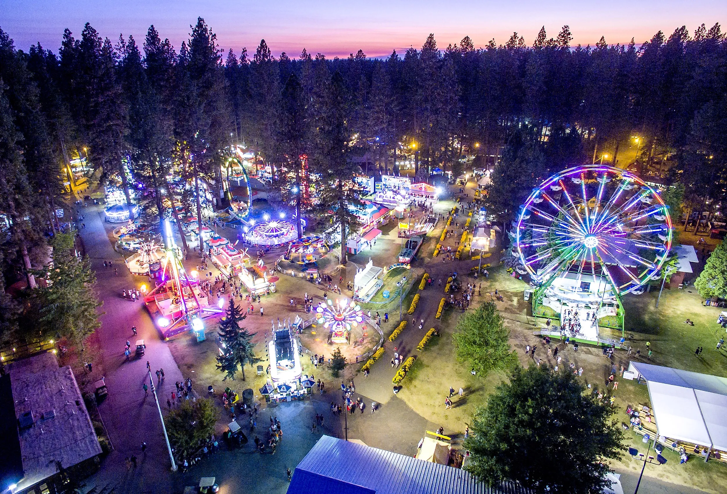 Clark County Fair, Nevada, at night.
