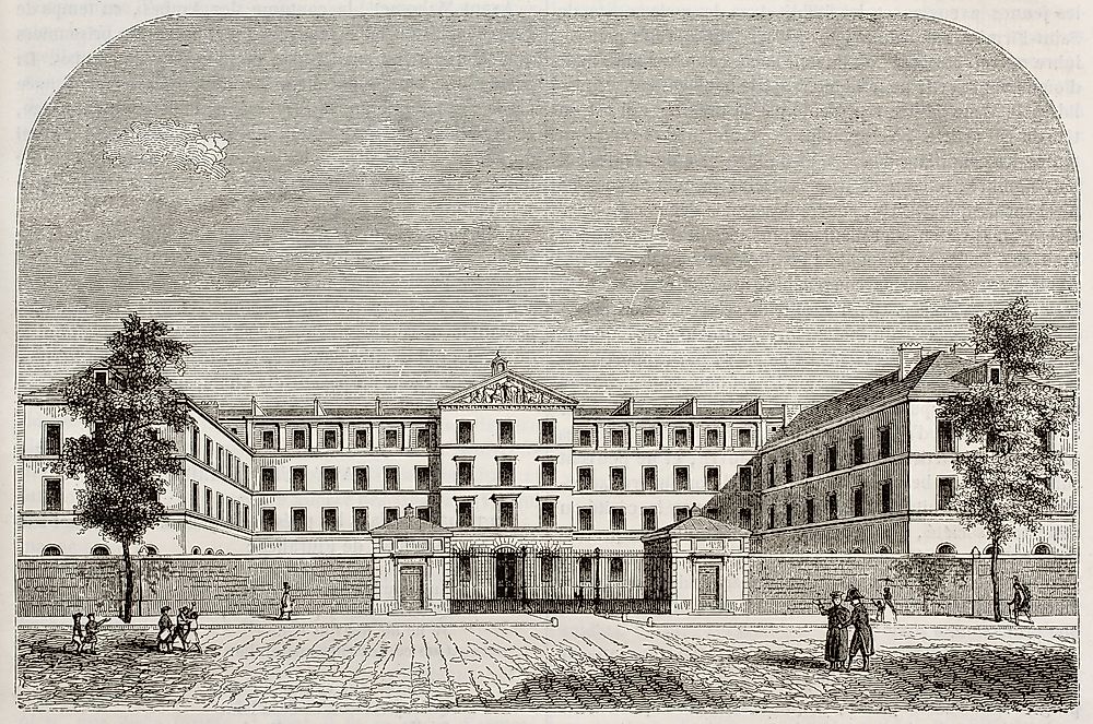 Howe's school was based on the Royal Institution for Blind Youth in Paris, picture above.