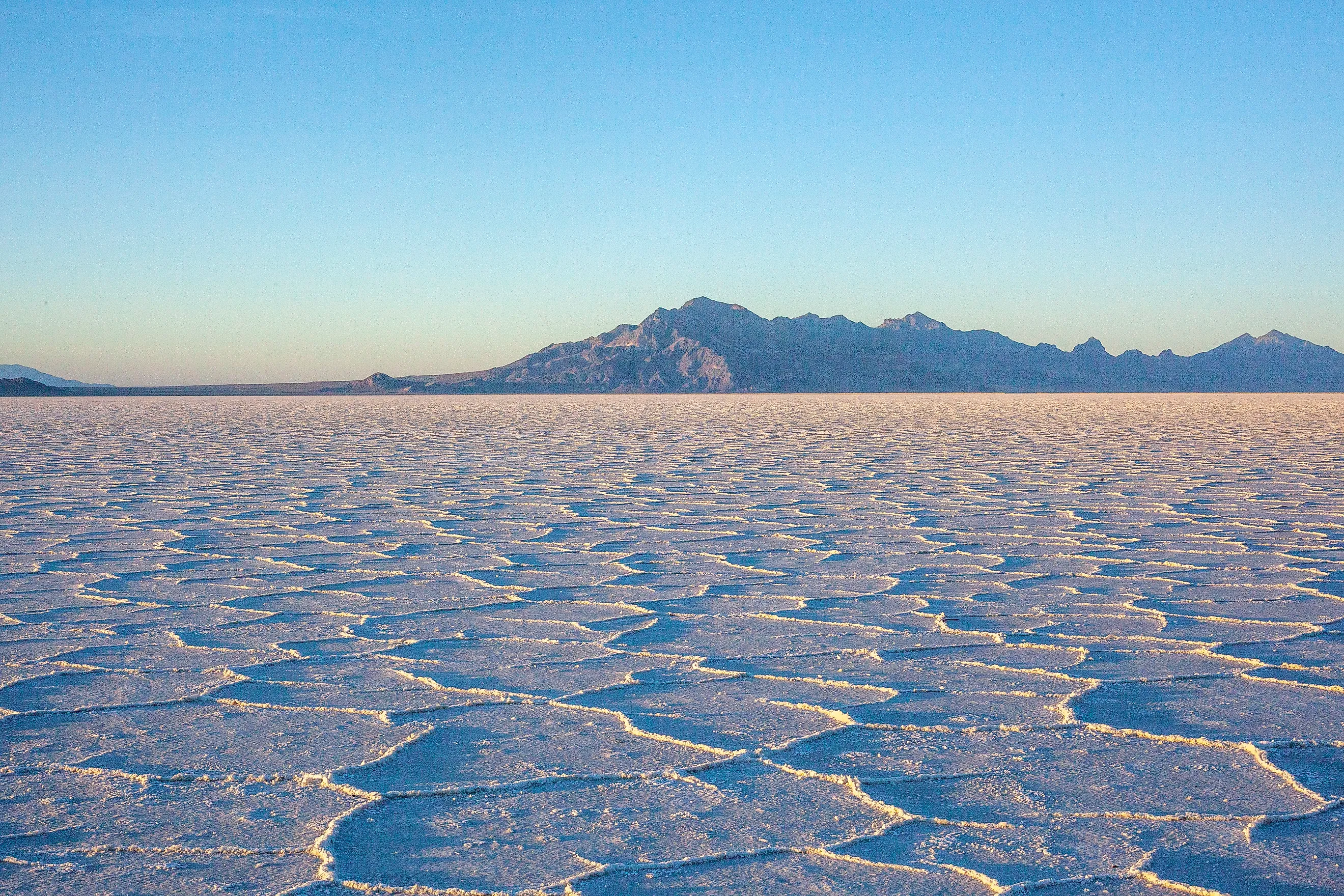 Salt lake at sunset, Great Salt Lake Desert, Utah