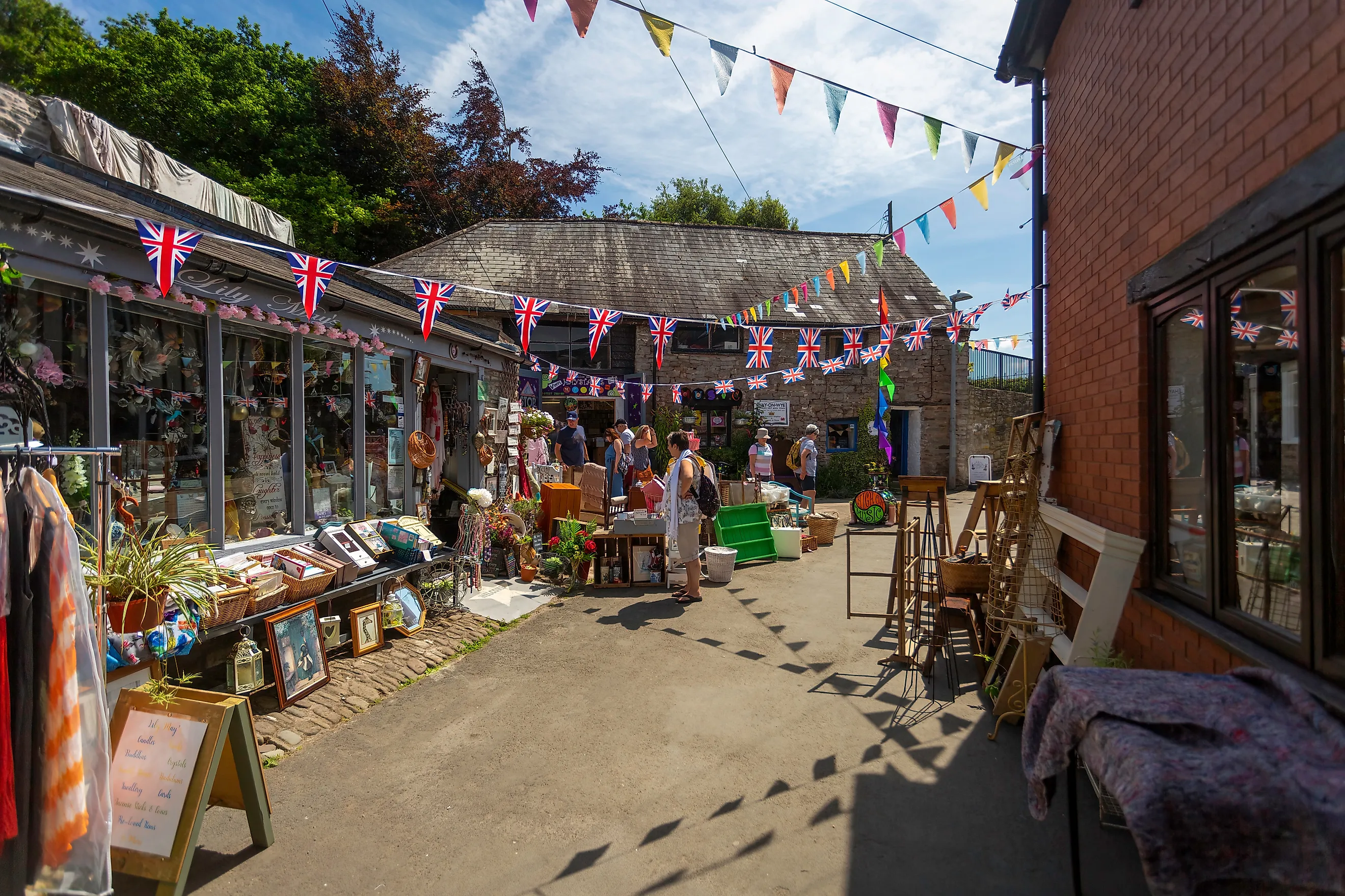  Bric-a-brac shops in Hay-on-Wye, Wales, UK. Image by Leighton Collins via Shutterstock.